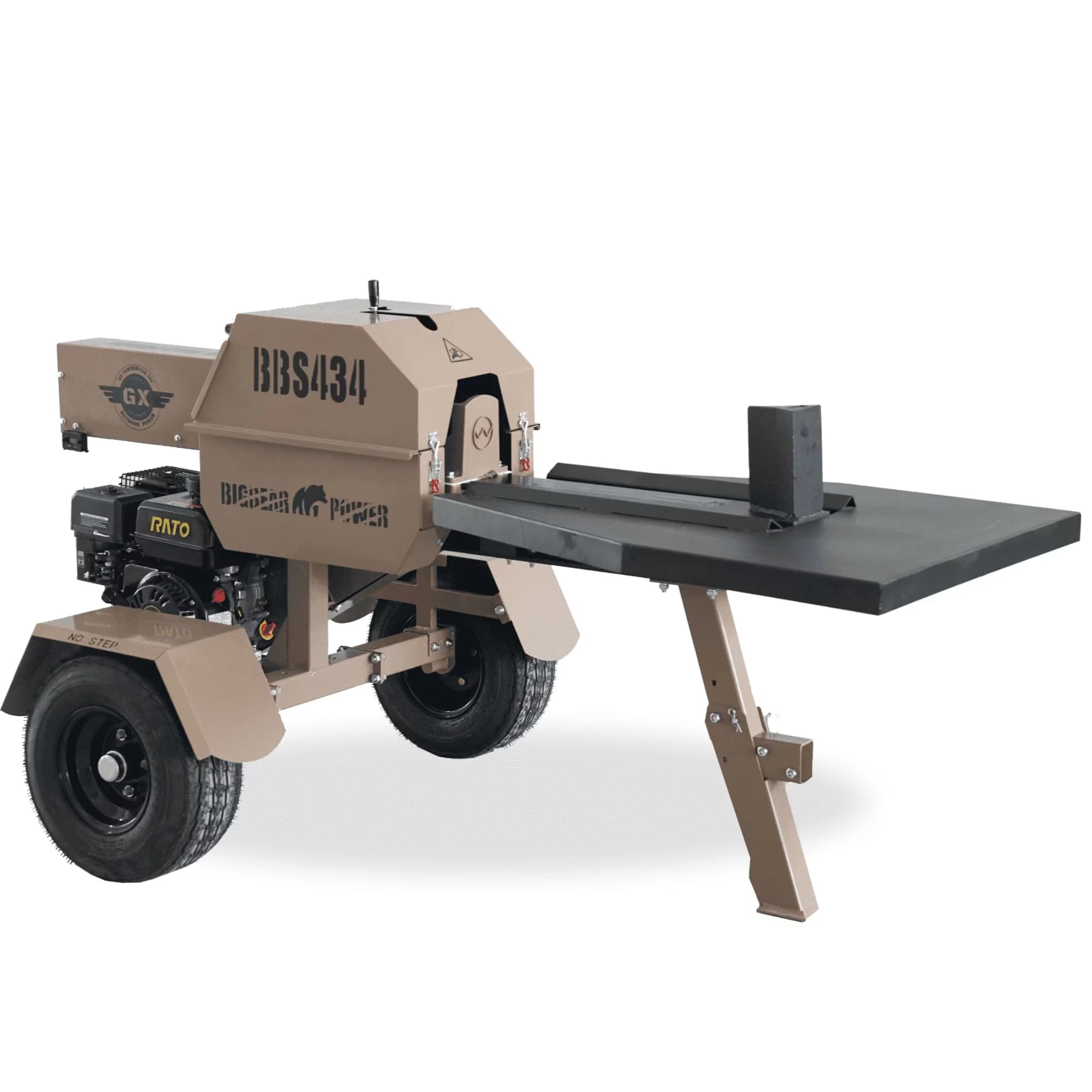Reliable Logsplitter with Wheeled, Dual Cast FlyWheels, quick access transmission hood - Model DE286B