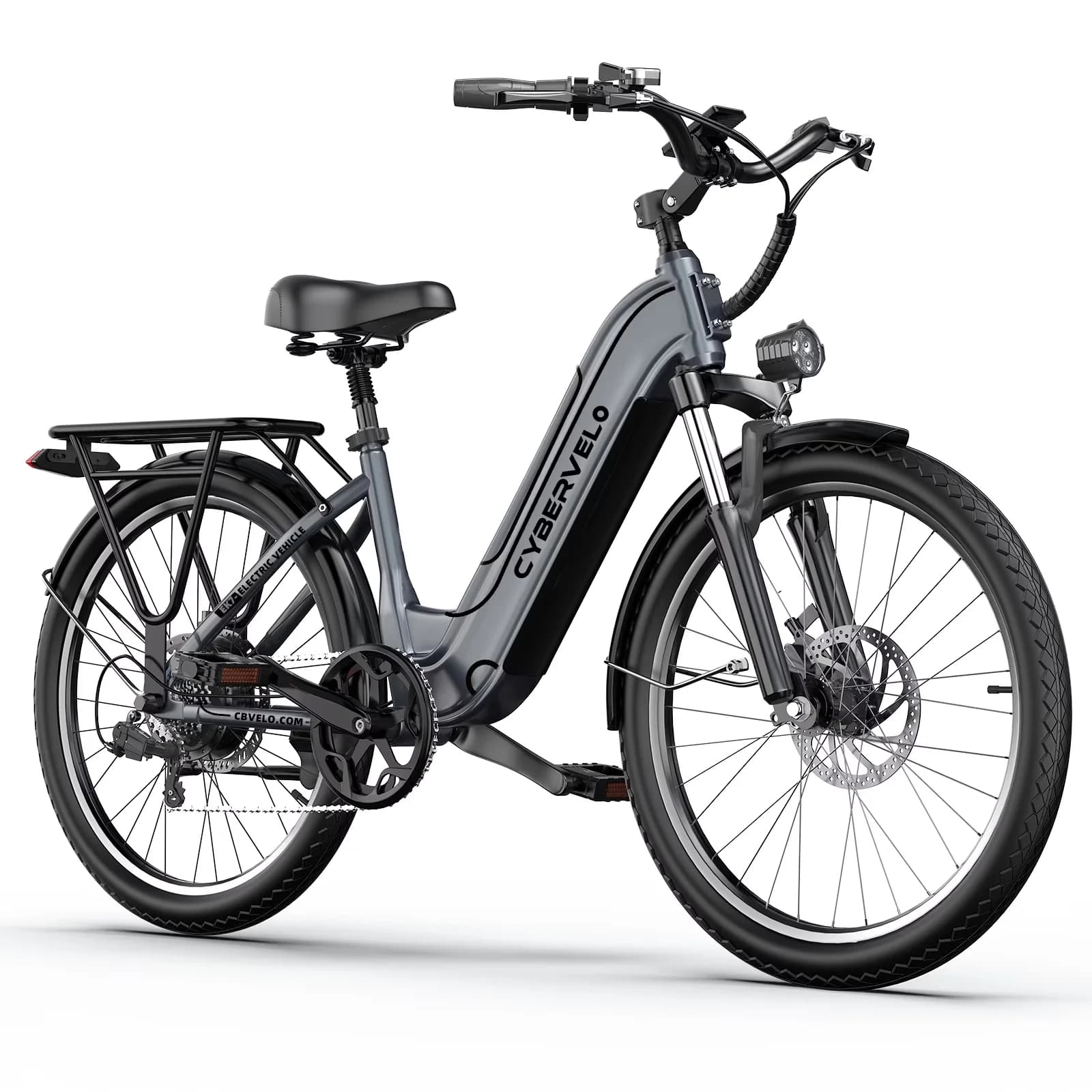 Classic Electric Bike with Battery, Adjustable Height, Waterproof - Ek7Grey Model E1FE06