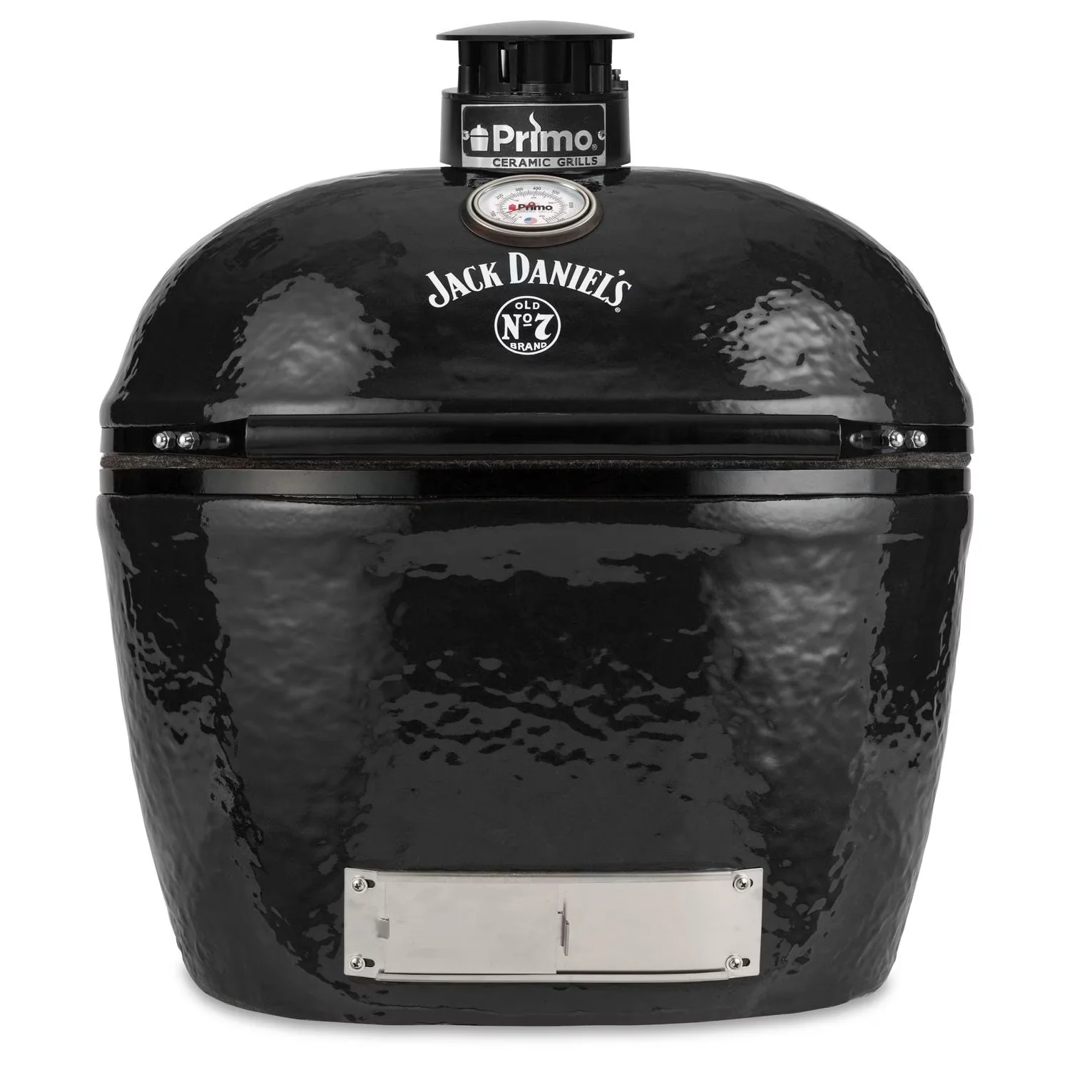 Durable Charcoal Grill with Heat Thermometer, Proudly made in the USA since 1996 - Black Ceramic Model 3F1D64
