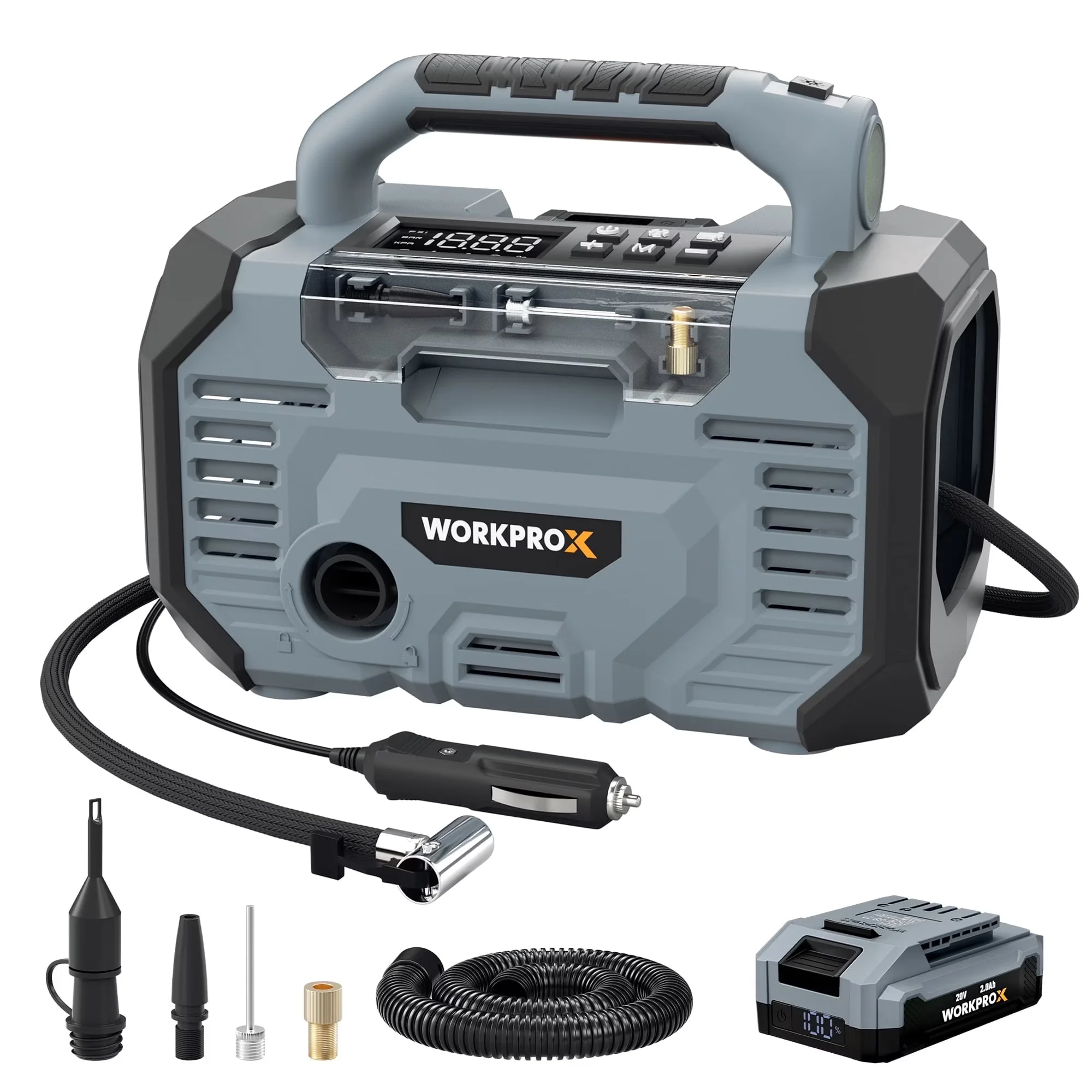 Stylish Air Tools Compressor with Battery, 20V, Portable - Plastic Gray Model C25CB0