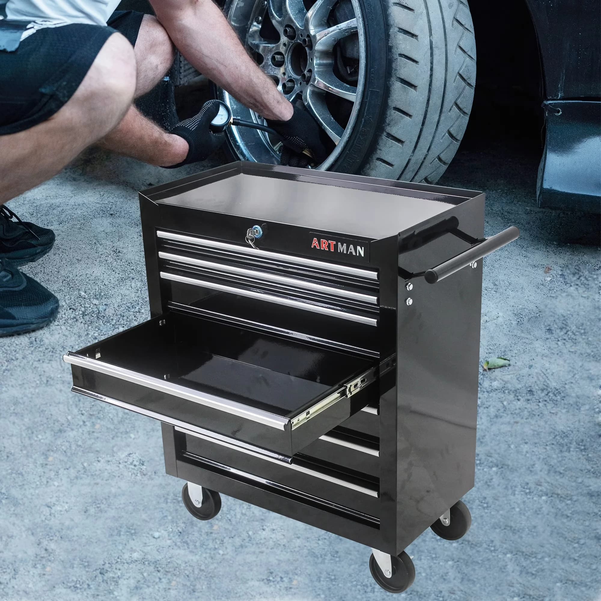 Reliable Toolstorage with Lockable, Black - Refer To Description Black Model 18D39D