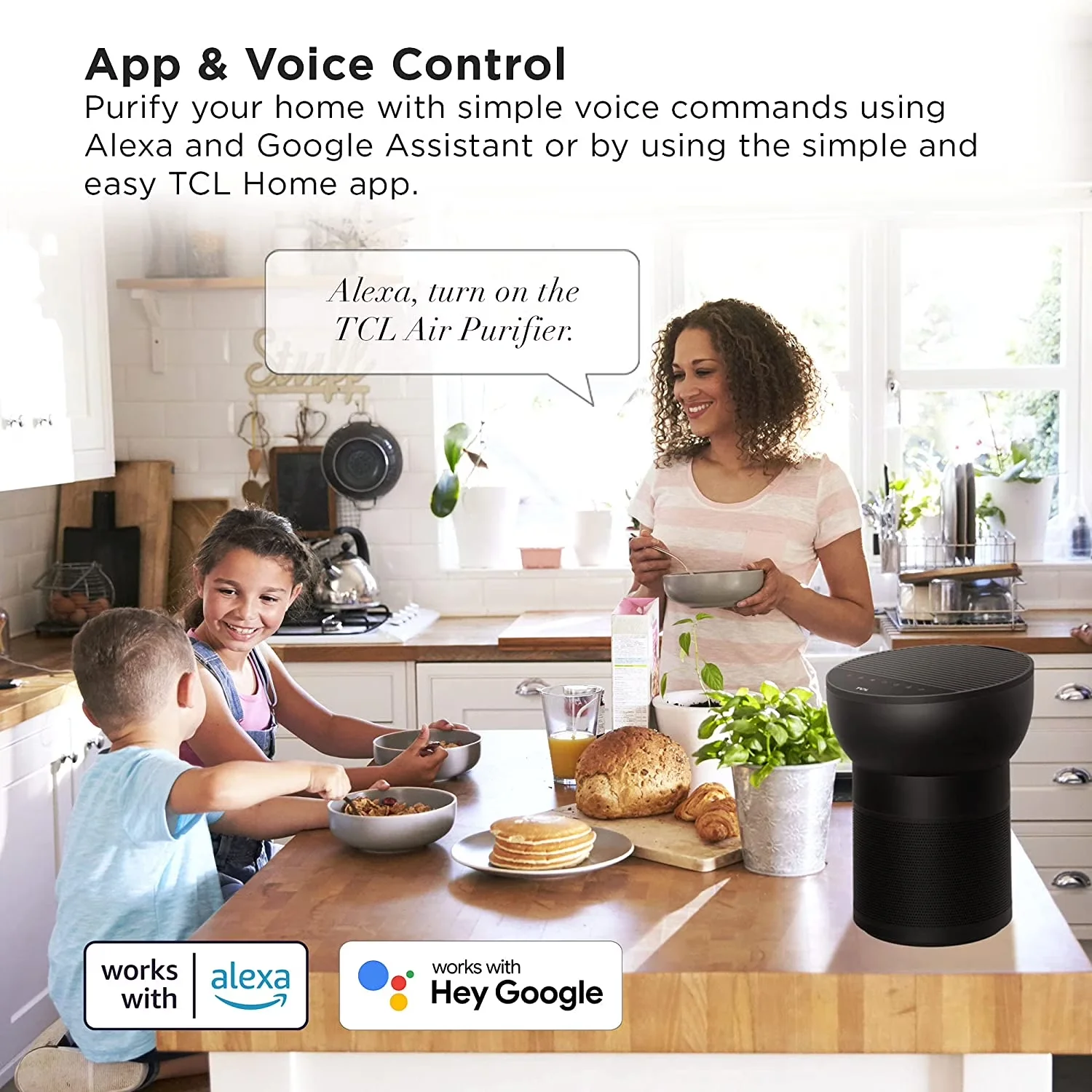 Versatile Air Purifier with Smart Technology Capable, Filter Change Indicator - Black Model 644154