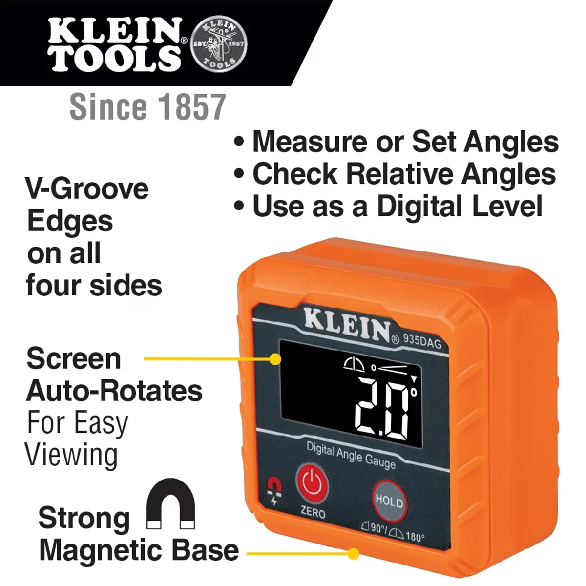 Versatile Pro Tool with Battery, Digital Angle Gauge and Level - Plastic Model E66026