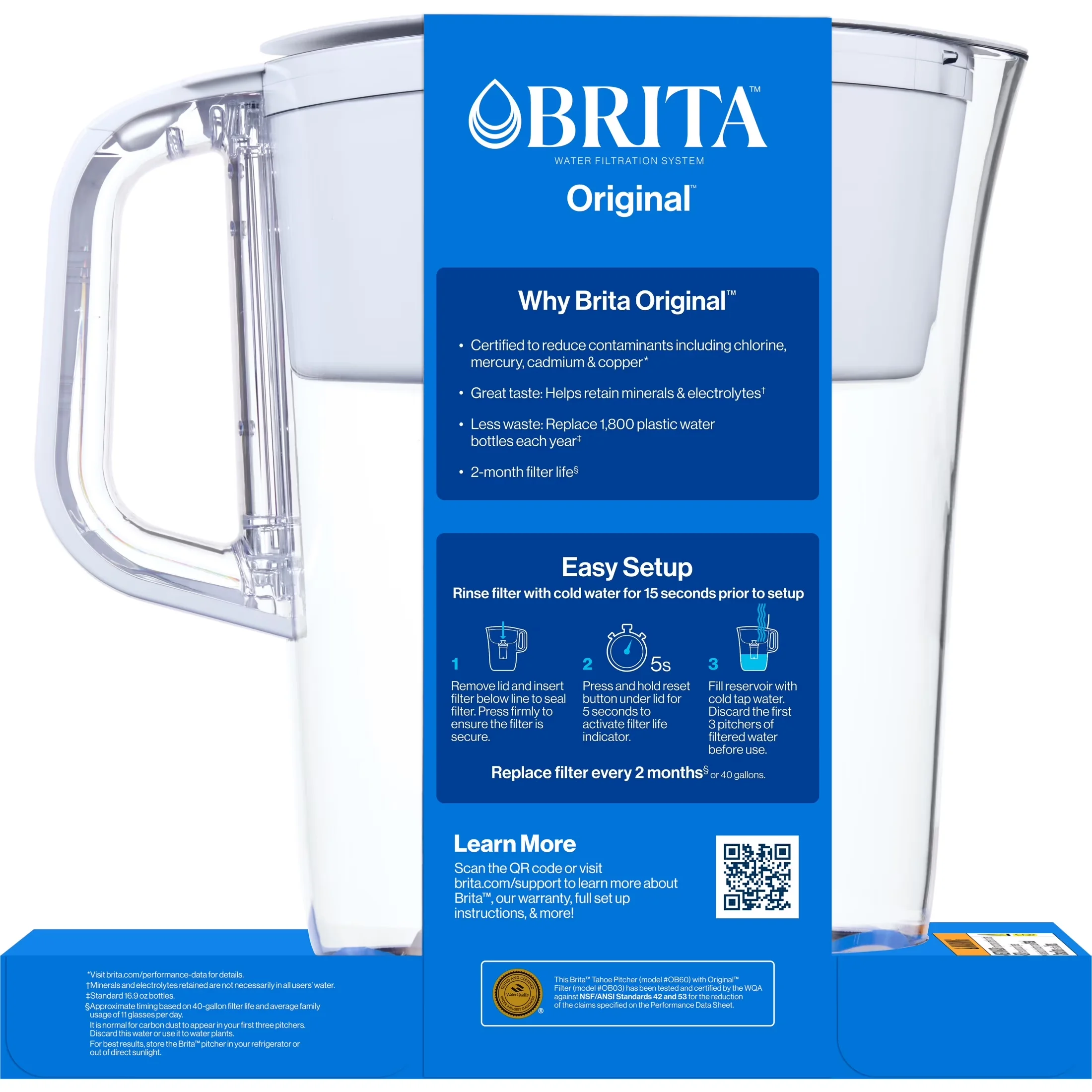 Efficient Water Filtration with Automatic Shut Off, White Plastic Pitcher, Standard 10-Cup - White Plastic Model 14CB2A