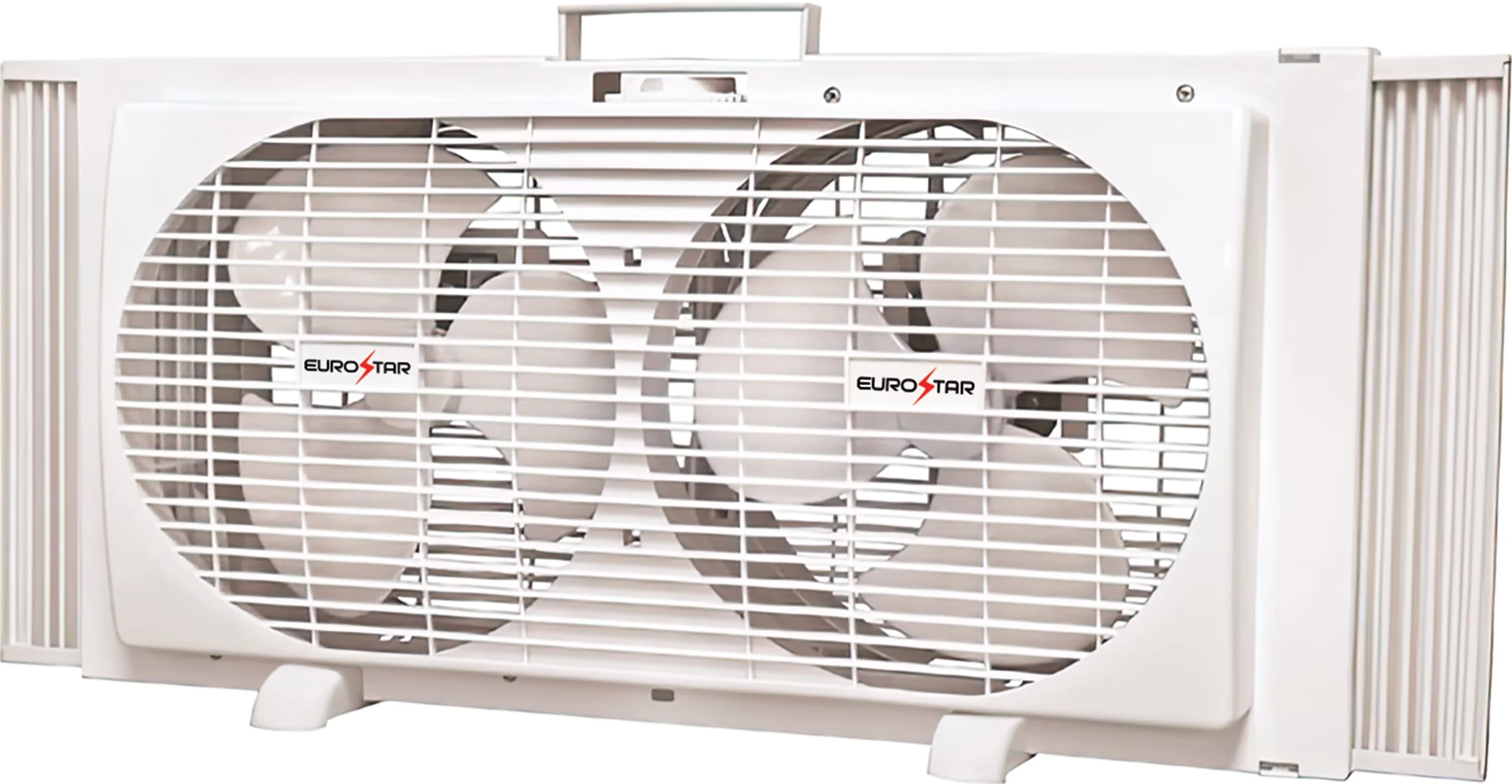 Versatile Fans In Cooling with White, Portable Twin Window Fan, Dual 9 inch Fans - Plastic Model 0B50CE