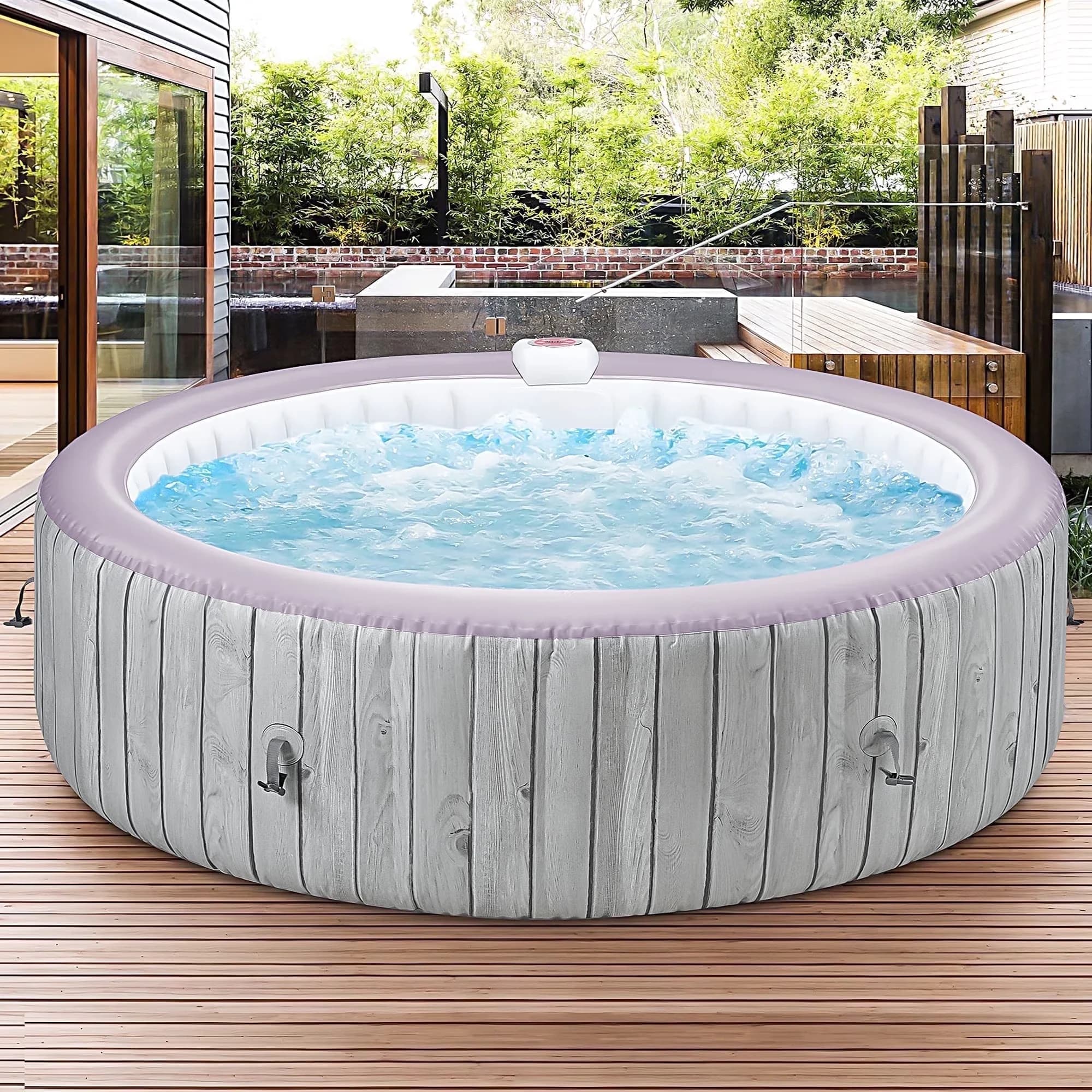 Modern Hot Tub with Inflatable, DURABLE CONSTRUCTION:, Massage Jet Home - Purple Model 90E0A4