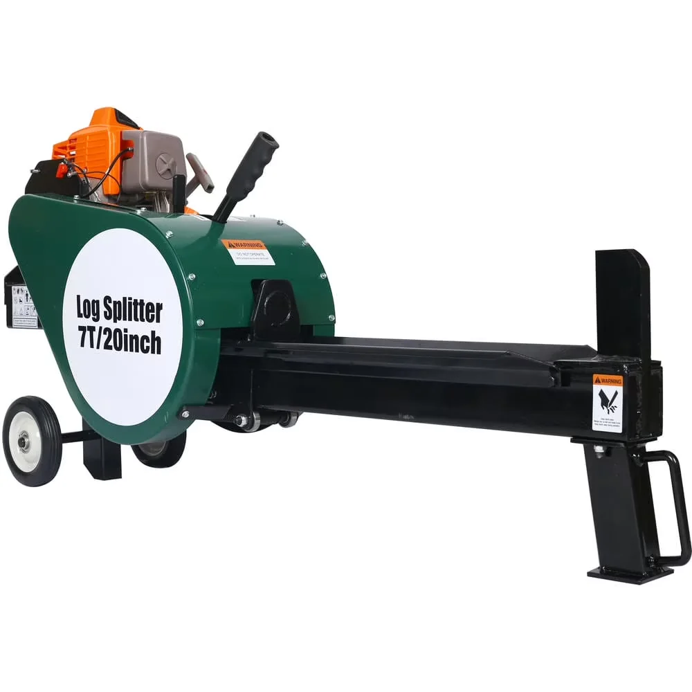 Premium Logsplitter with Wheeled, Auto Return 20in, Double Flywheel Electric Log Splitter - Gray Model A92AC5