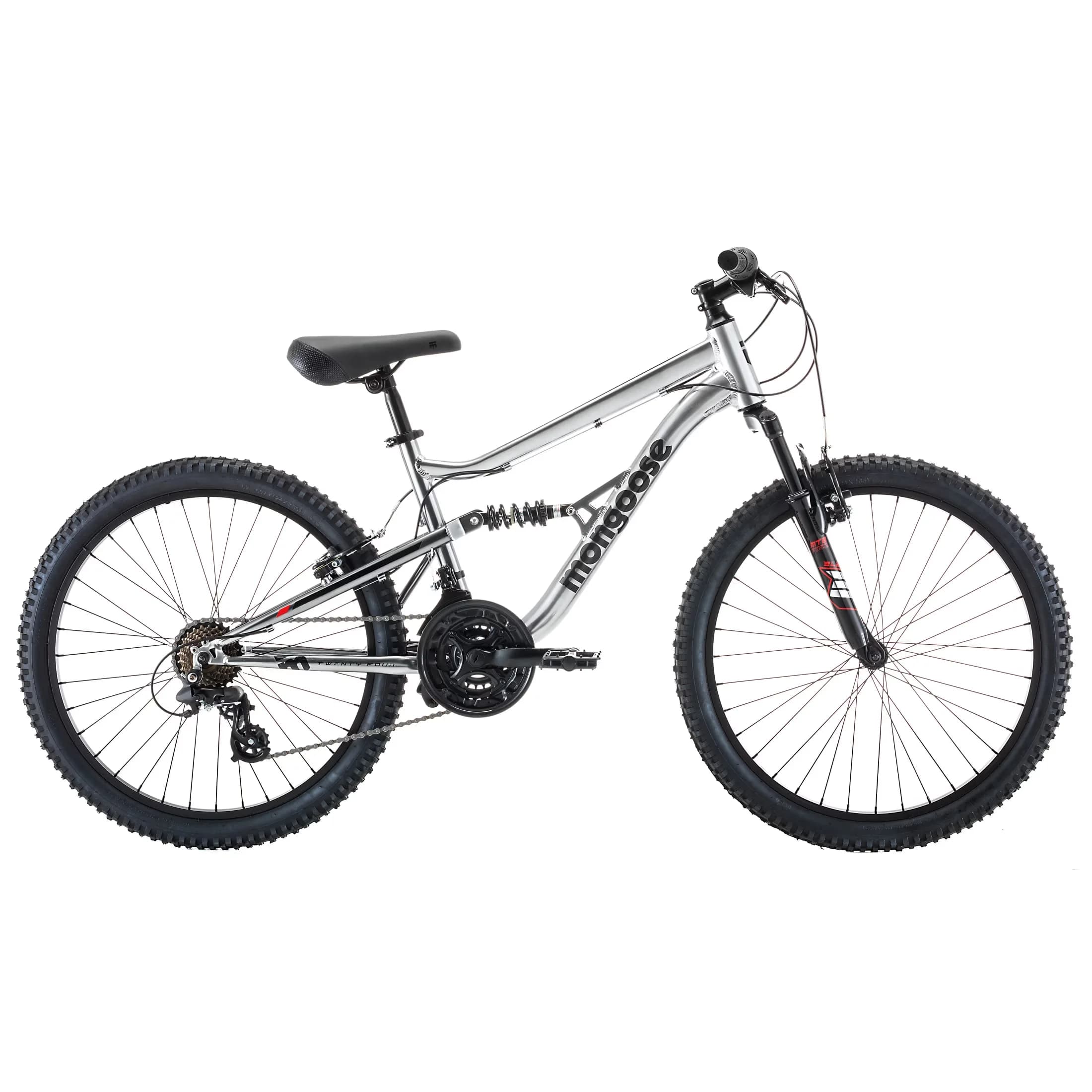 Classic Mountain Bike with Adjustable Seat Height, 21 Speeds, Limestone 24-inch Wheels - Silver Model 3478A4