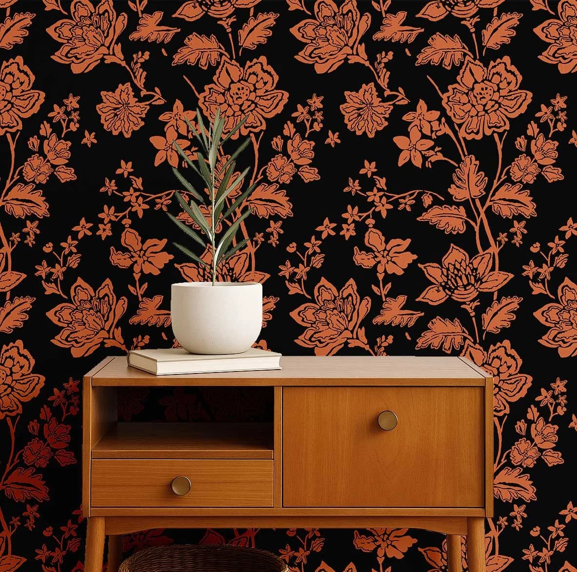 Quality Wallpaper with Durable, Removable, Stain Resistant - Black Vinyl for Bathroom Model 76C89D