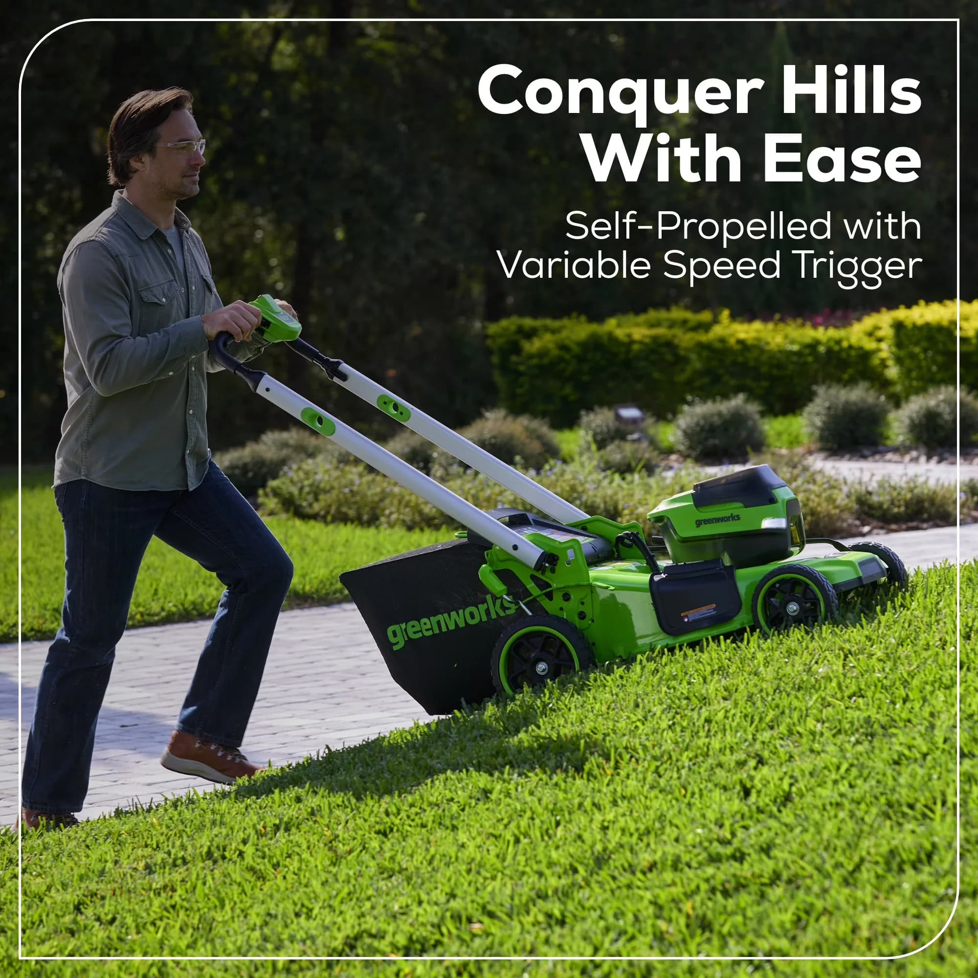 Push Mower Innovative with Battery, 60V, 60V 21" Self Propelled Lawn - Low Maintenance Model E2E897