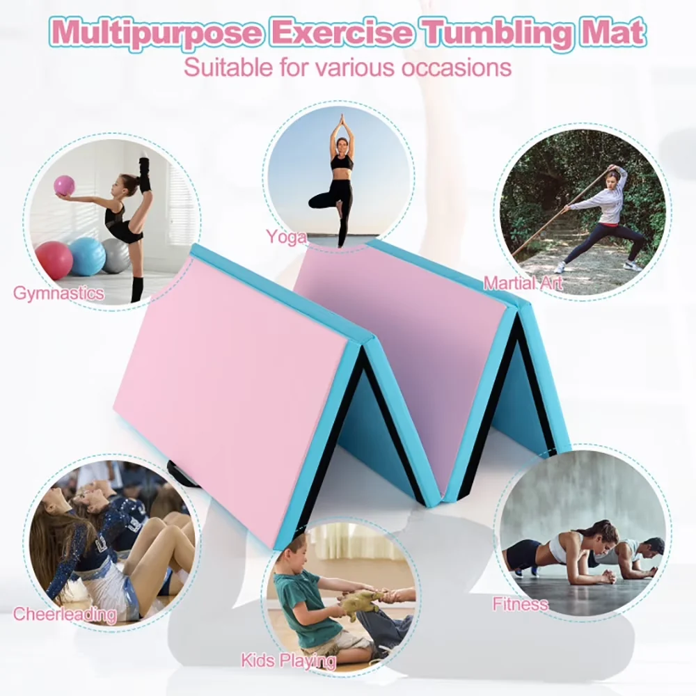 Premium Home Gym with Sweatproof, Folding, Folding Gymnastics Mat - Blue Pu, Epe Foam Model E81EDB