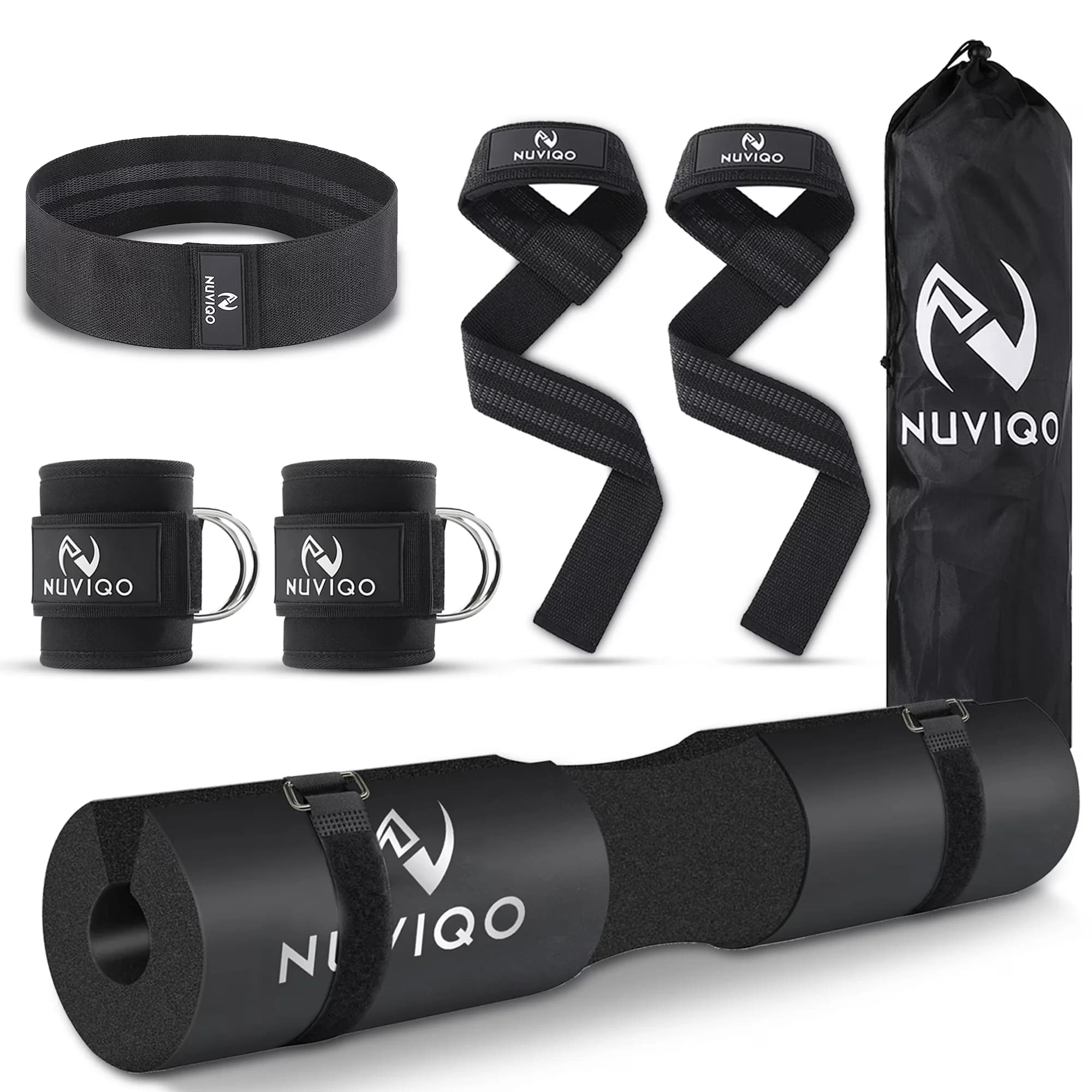 Efficient Home Gym Accessory with Anti-Slip, 2 Ankle Straps - Foam Black Model 0322B3
