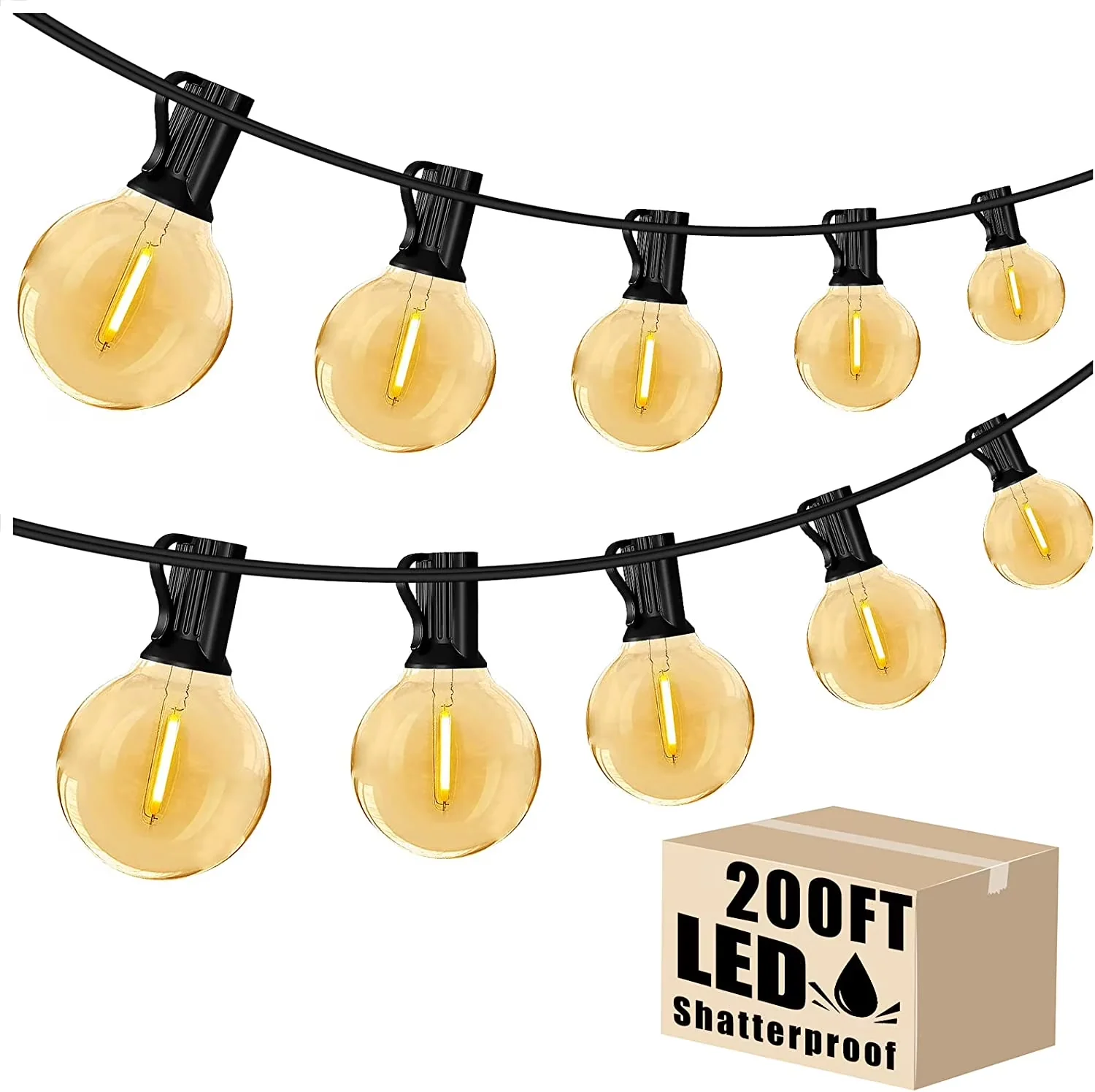 Versatile Novelty Light with LED, Waterproof, 200ft Outdoor String Lights - Model D7AF10