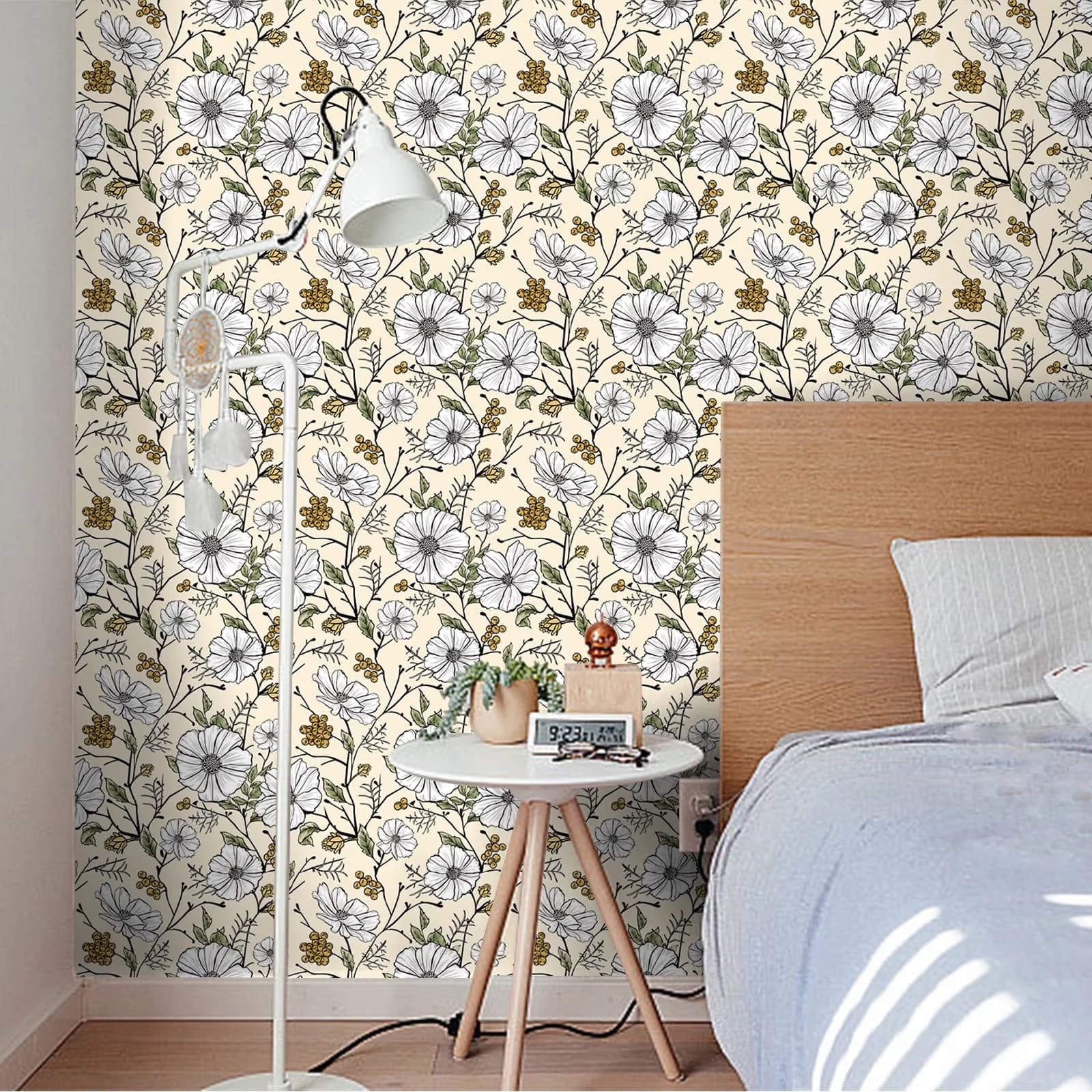 Efficient Wallpaper with Removable, Available dimensions: 17.7" x 118" - Beige Paper for Home Model 95D43A
