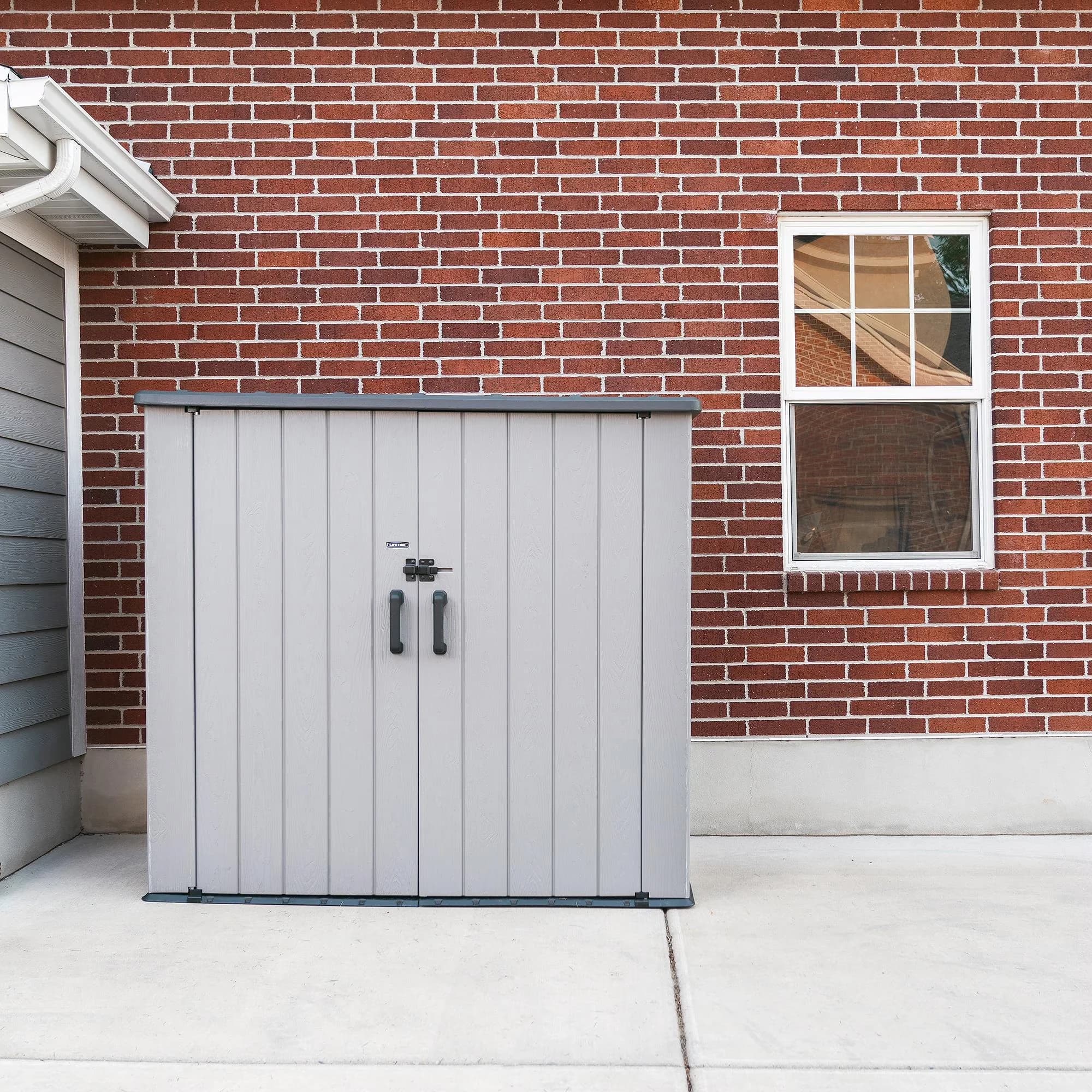 Shed Essential with Uv Resistant, Weather-Resistant - High-Density Polyethylene, Powder-Coated Steel Gray Model CFAF88