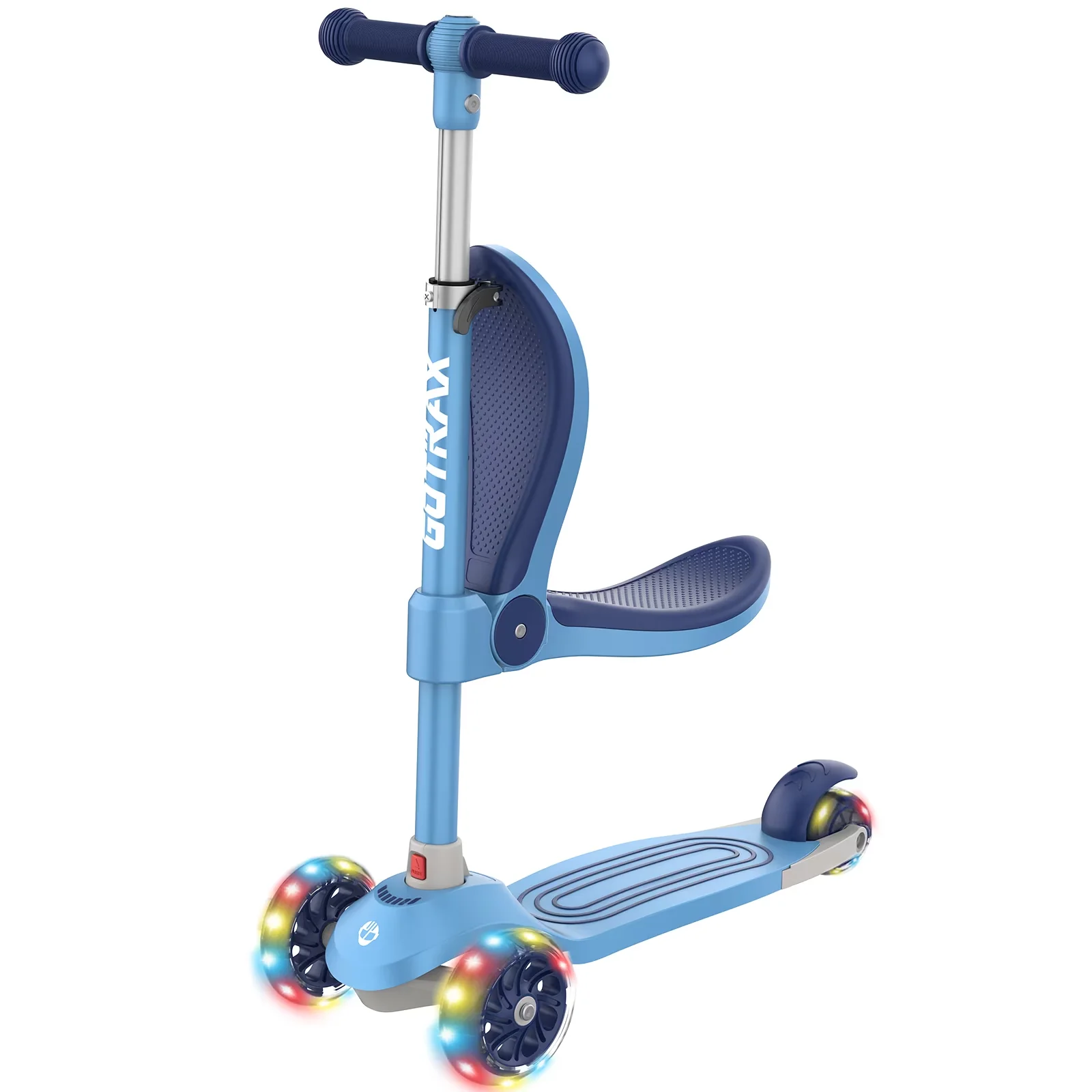 Premium Scooter with Foldable - Blue Steel/Plastic 3-8 - Residential Grade Model DA6FE3