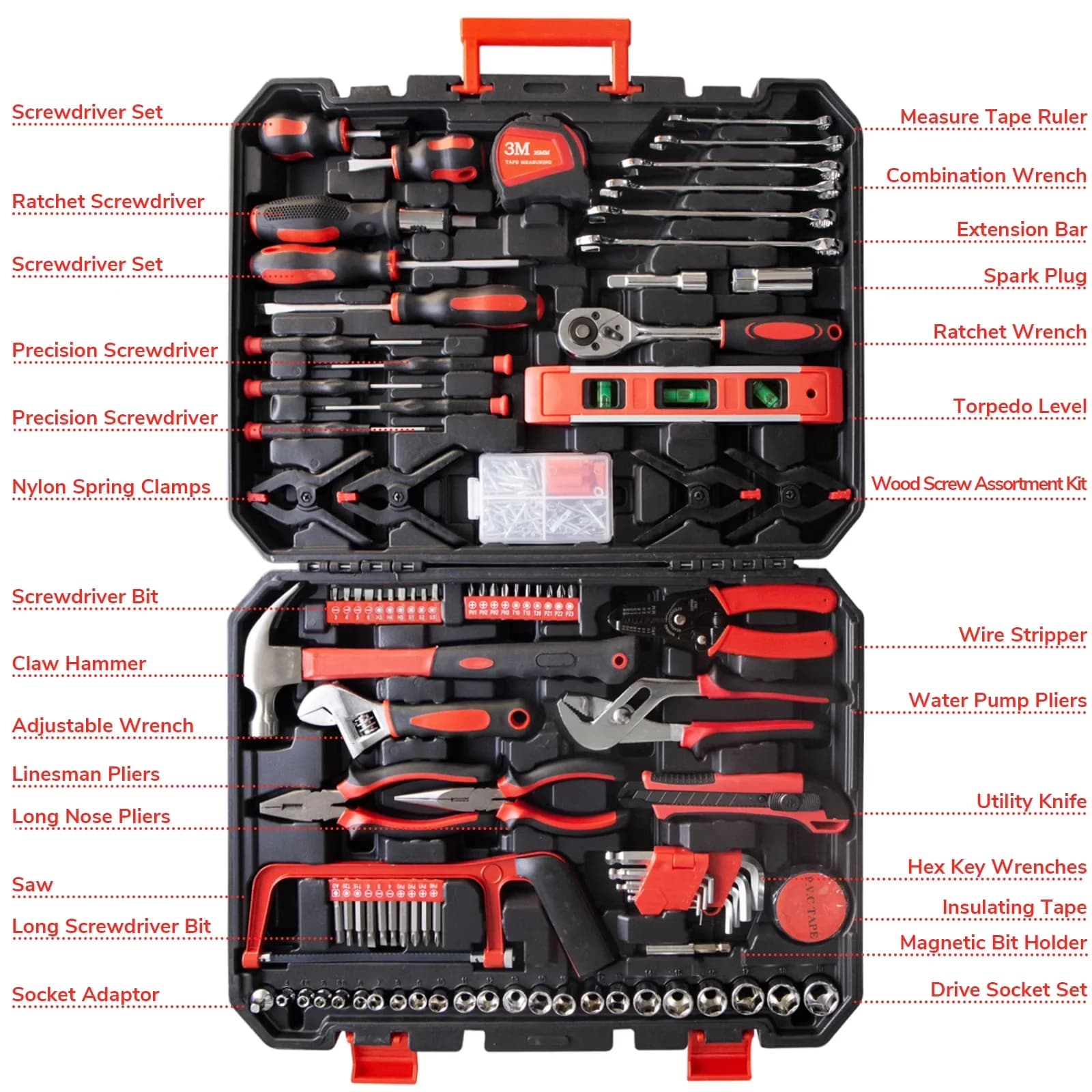 Hand Tool Set Premium with Easy To Operate, Handheld, Adjustable for Home, Auto - Model 56F971