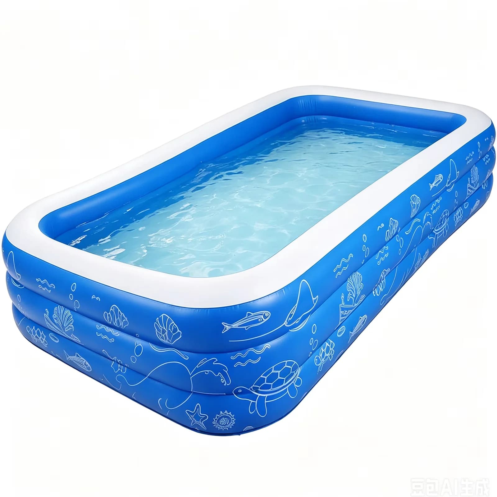 Durable Inflatable Pool with Puncture Proof, Puncture Resistant - Blue Model 16C739