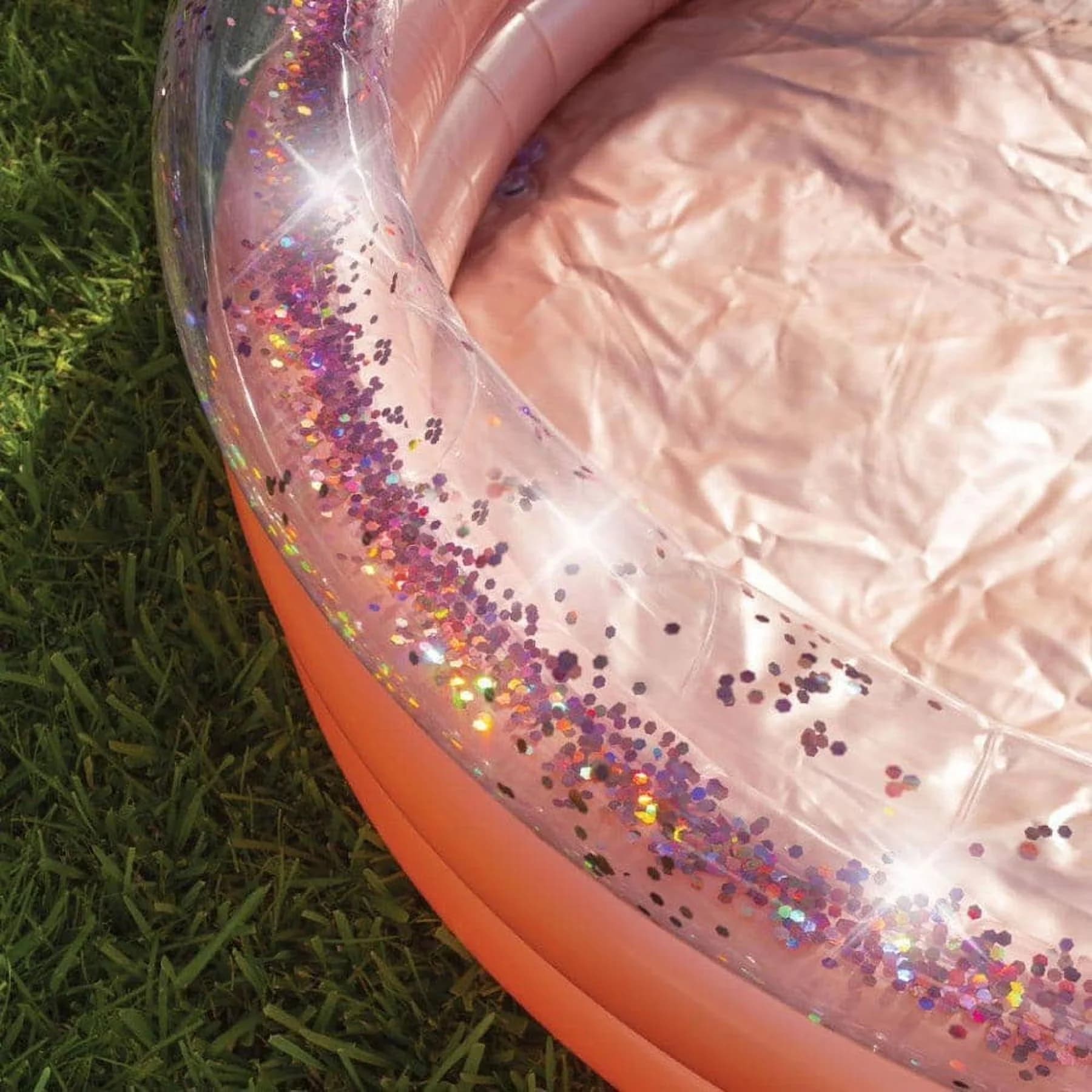 Sleek Inflatable Pool with 6mm Rose Gold glitter, Ages 6 and up - Rose Gold Model 0F2CCC