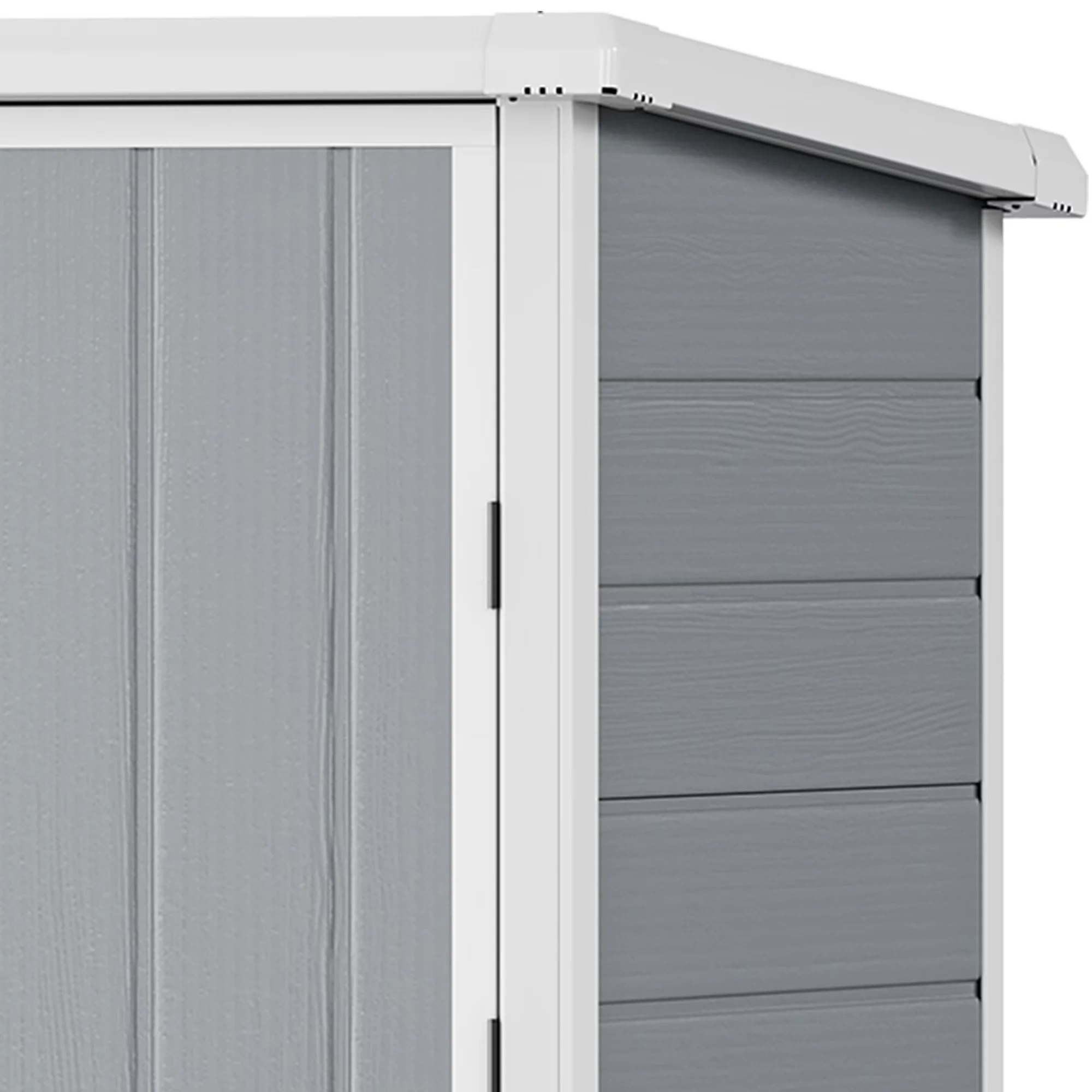 Innovative Shed with Waterproof, Lockable, 60 Cu.Ft Outdoor Storage - Gray Plastic Model 9003AF