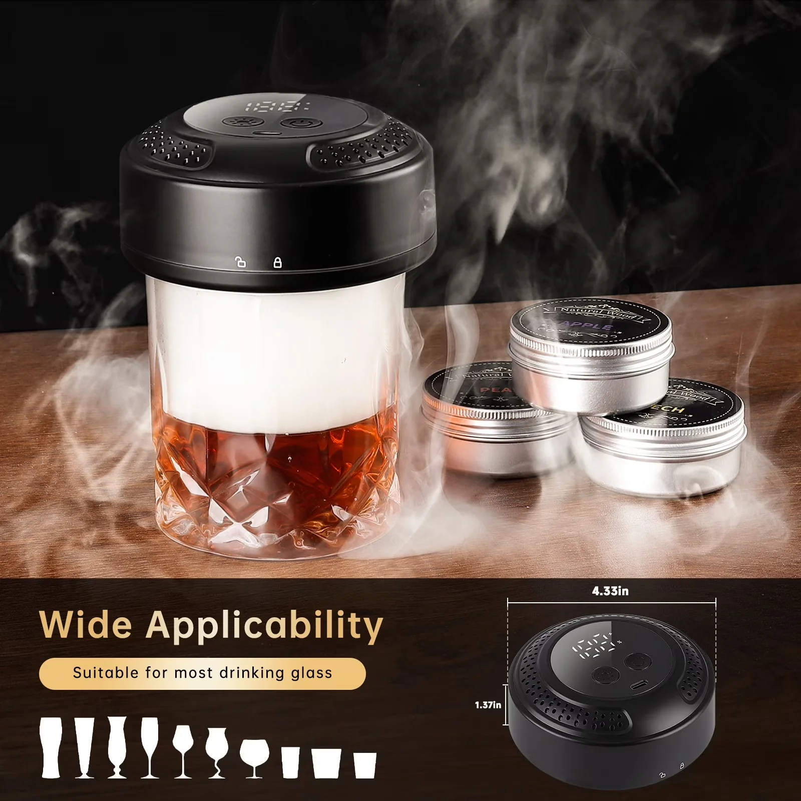 Versatile Smoker with LED, Digital Display, LED Display - Plastic Black Model 807F94