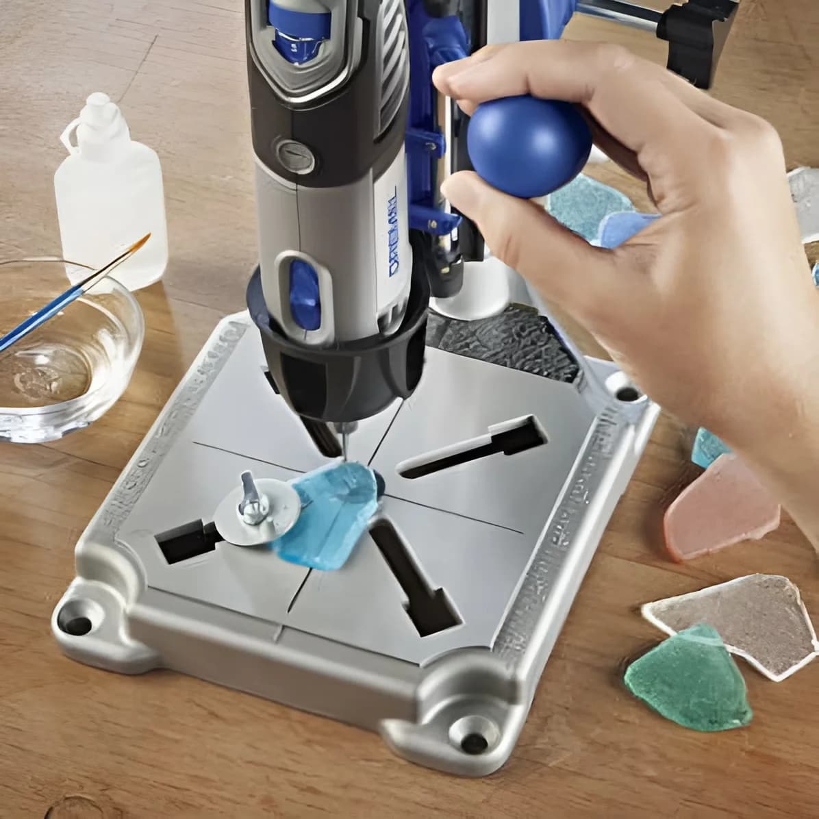 Efficient Pro Tool with Adjustable, Includes (4) Workstation., Electric Rotary Workstation Drill Press - Multicolor Model 77FD5A