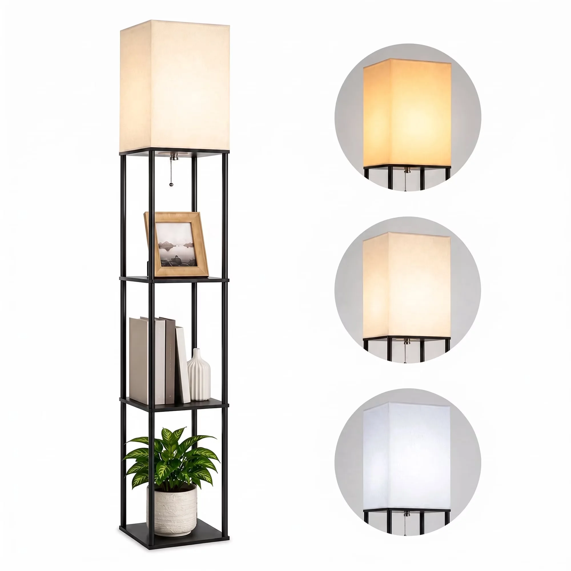 Lamp Quality with LED, 9W, Modern - Black, White Metal for Living Room, Bedroom Model 899336
