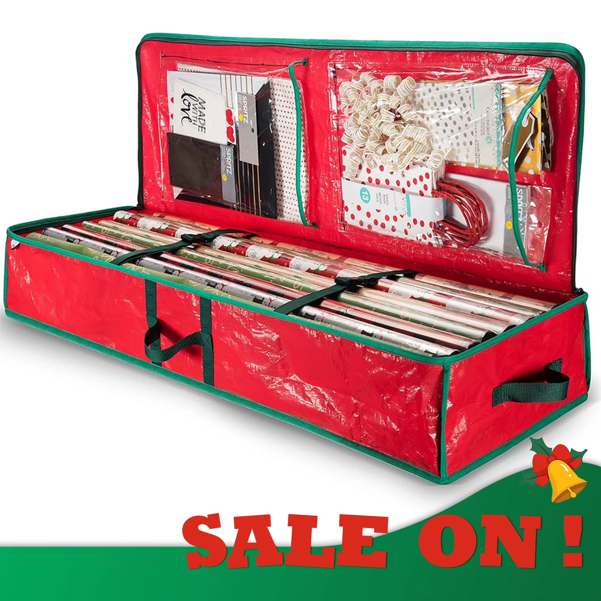 Modern Garage Storage Supply with Water-Resistant, Wrapping Paper Box, Inner Pockets - Plastic Red Model 523E36