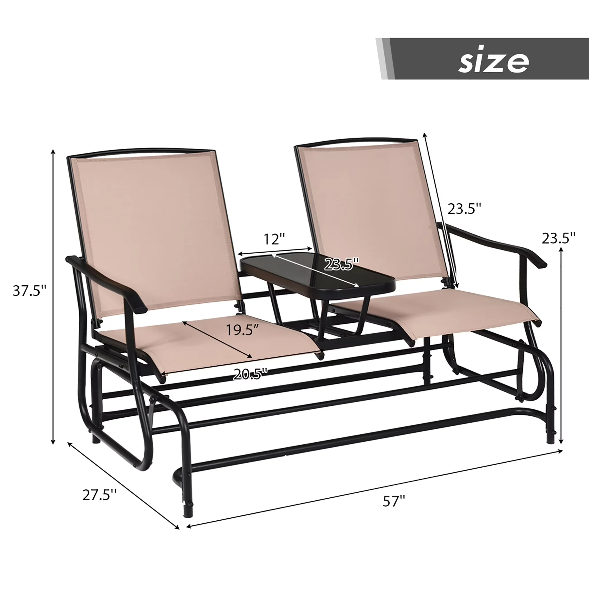 Innovative Patio Chair with Weather-Resistant, Modern - Steel Frame, Fabric Model 857835