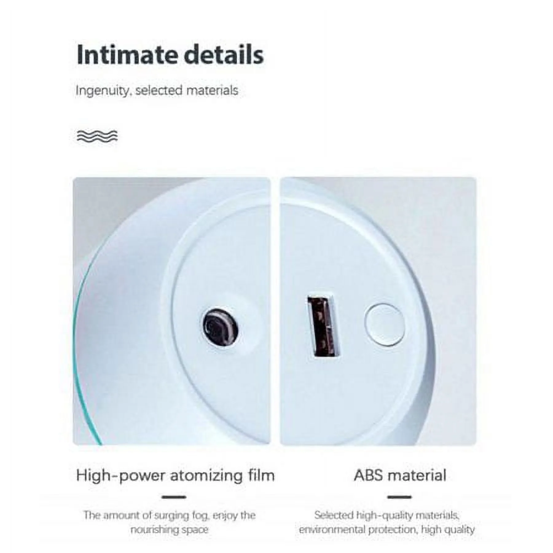 Humidifier Efficient with Automatic Shut-Off, 360° Mist Nozzle & 300Ml/H Output, Humidifiers With Essential Oils Tray - White for... Model F7445D