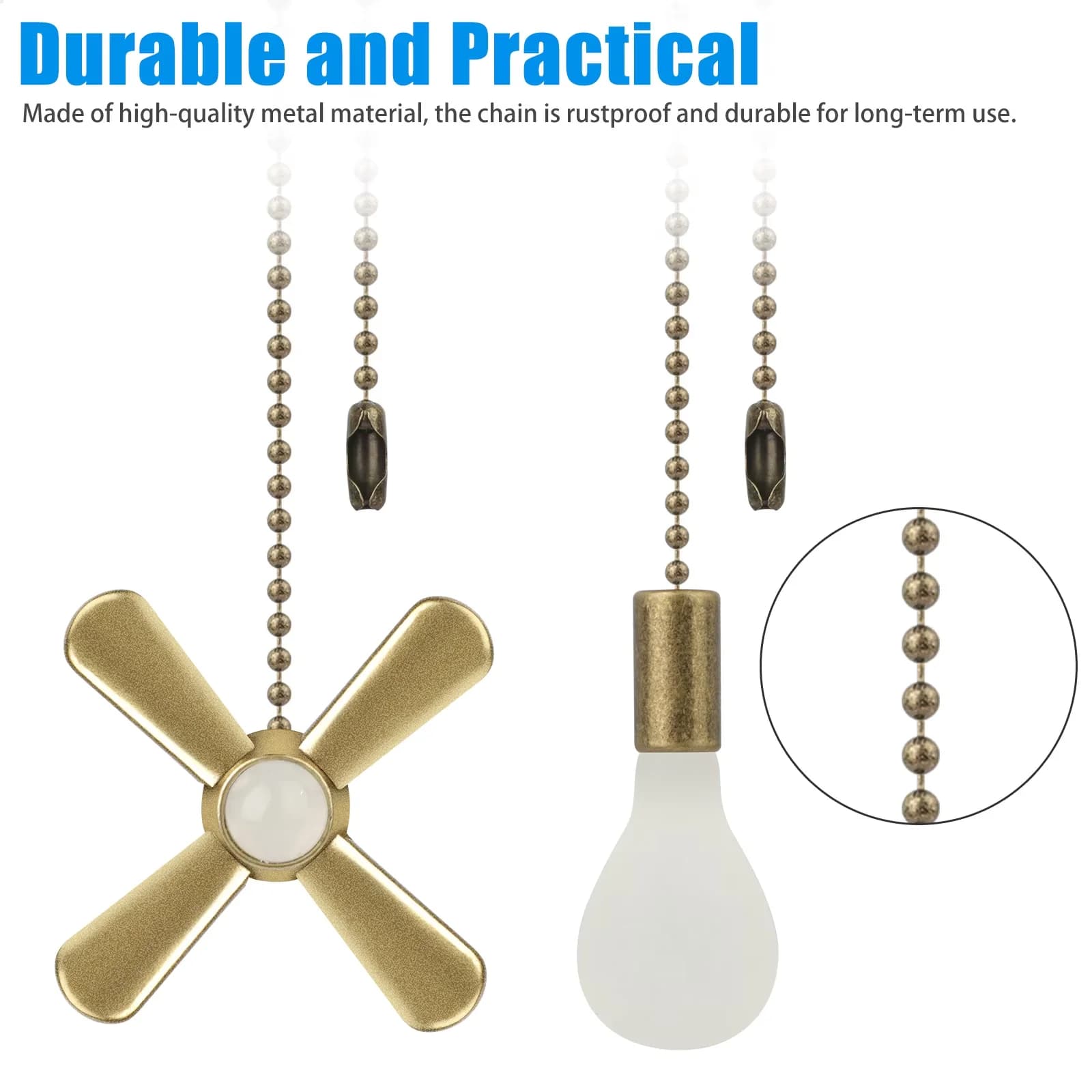 Efficient Desk Lamp with USB, Flexible Neck, 2pcs Ceiling Fan Pull Chain Set - Metal Bronze Model FF78A4
