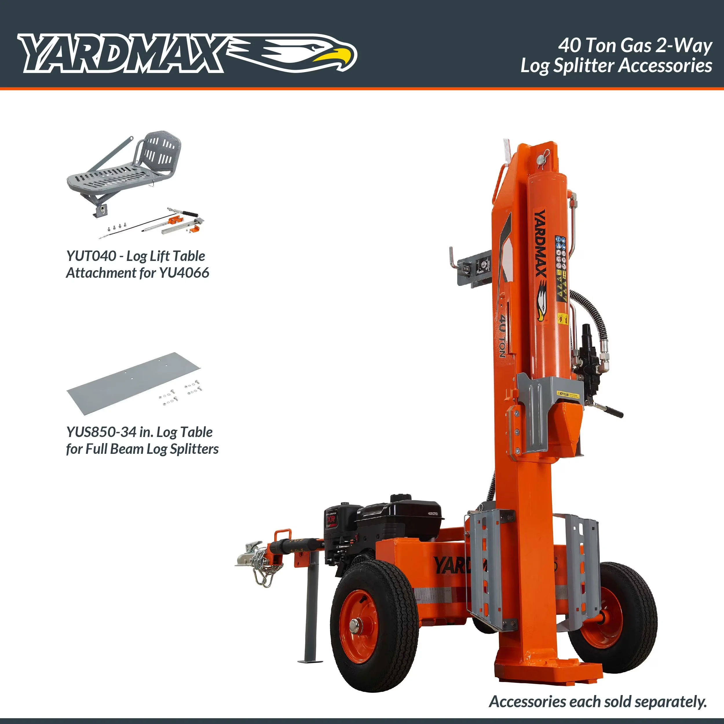 Stylish Logsplitter with Wheeled - Orange XR1450 - Industrial Grade Model B0FB47