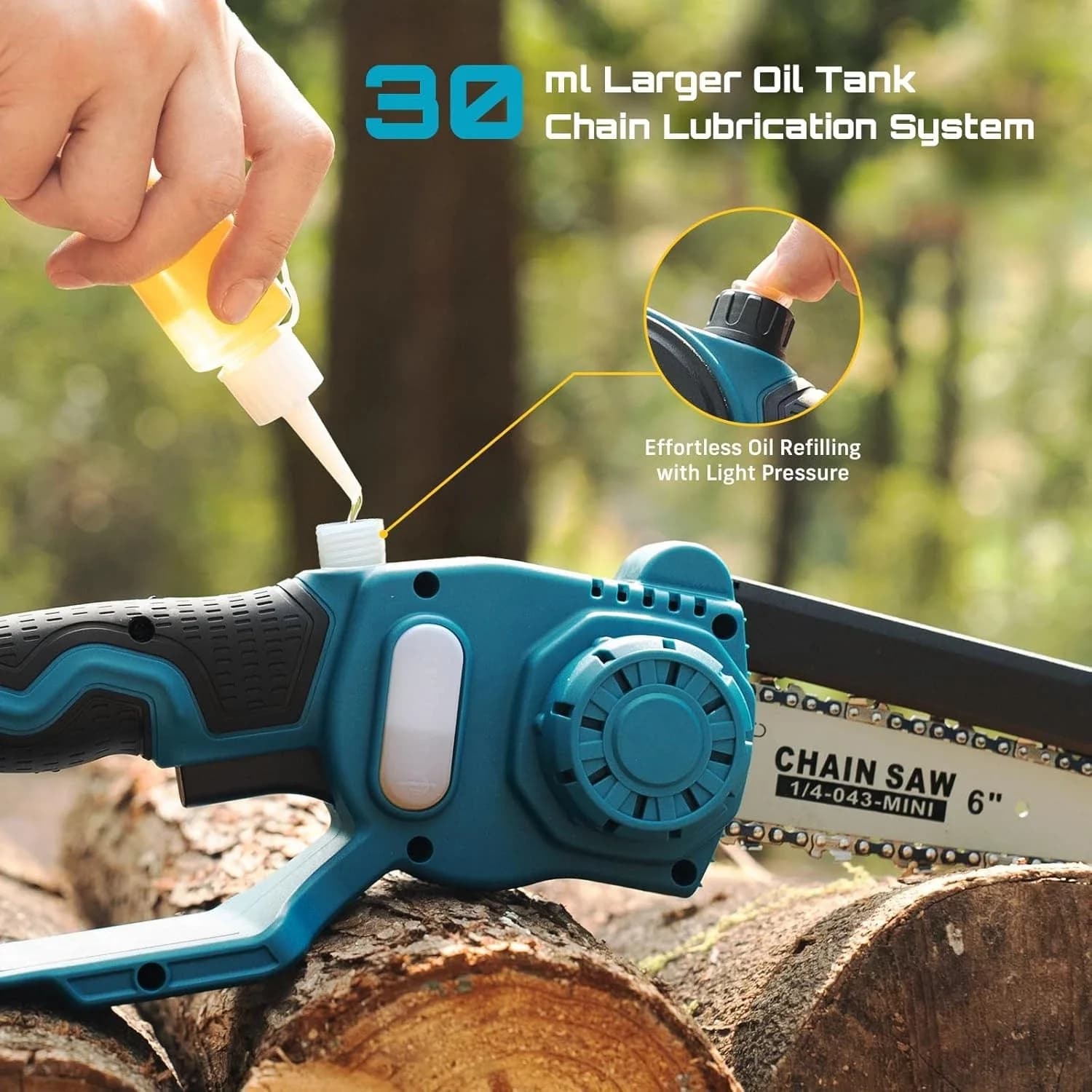 Modern Chainsaw with Battery, Automatic Chain Oiler, 2×2.0Ah Batteries - Model 264314