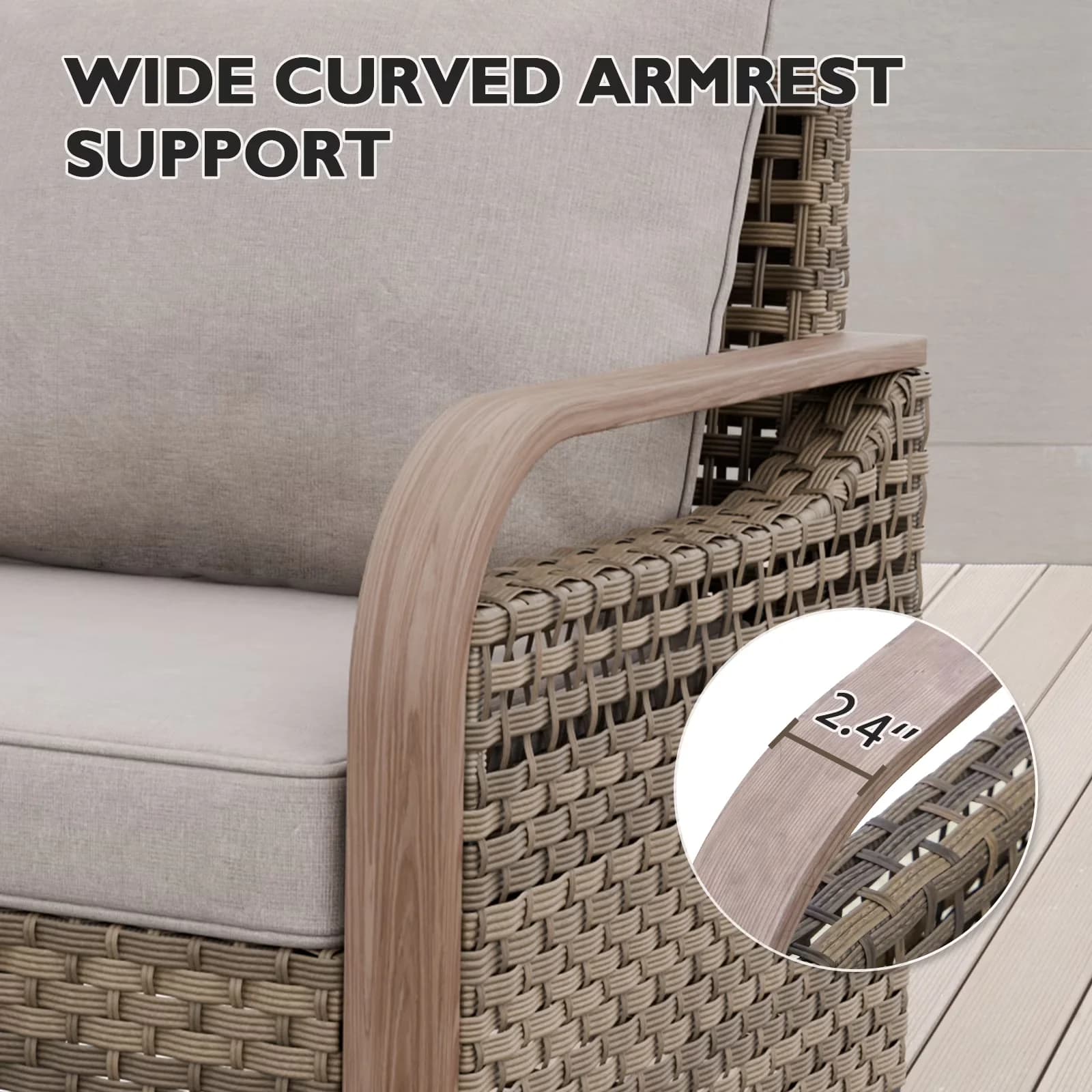 Premium Outdoor Sofas Sectional with Modern, Weather-Resistant - Brown Steel,Wicker Model CB6280