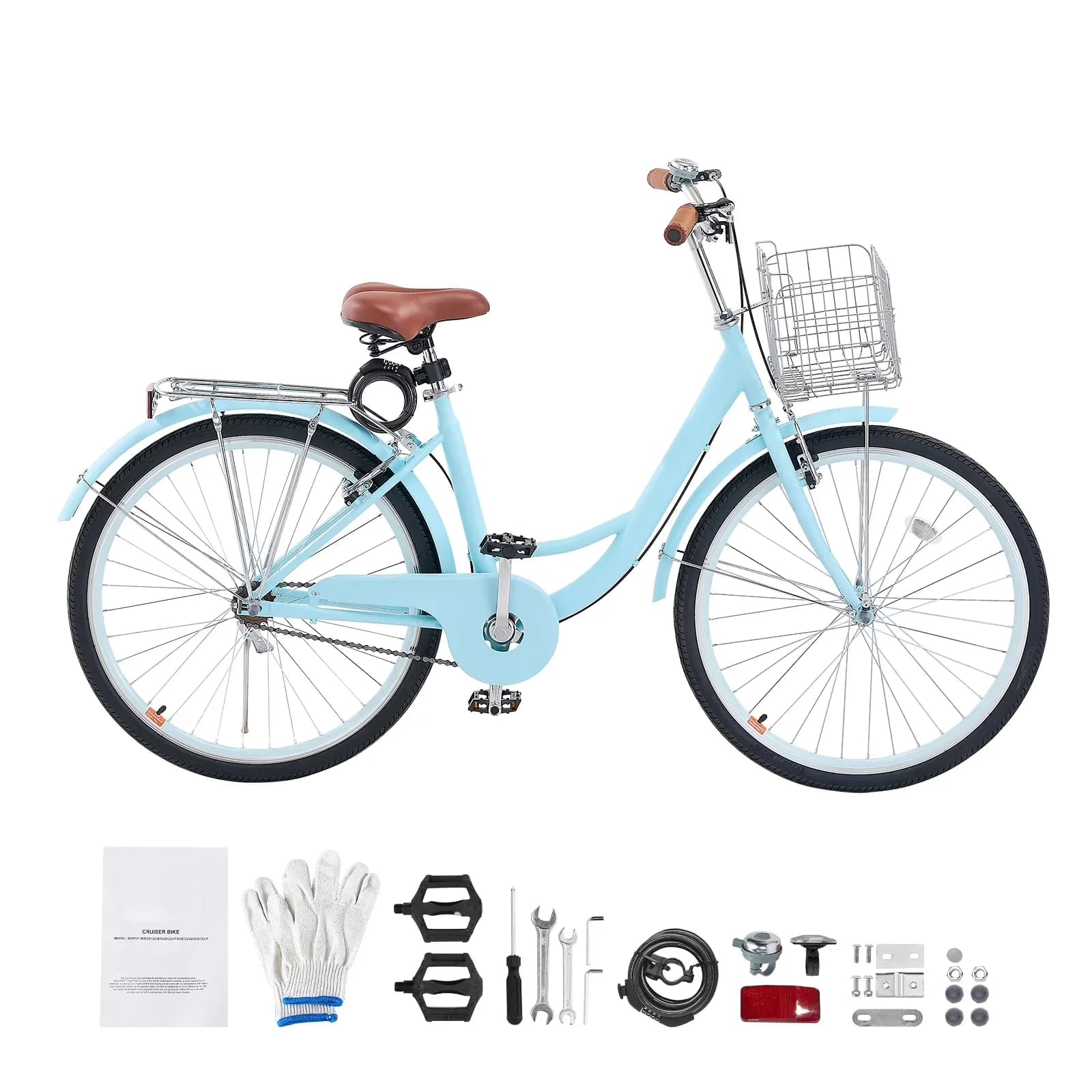 Essential Cruiser Bike with Foldable, Adjustable Seat, 26" - Multicolor Model D4FE60