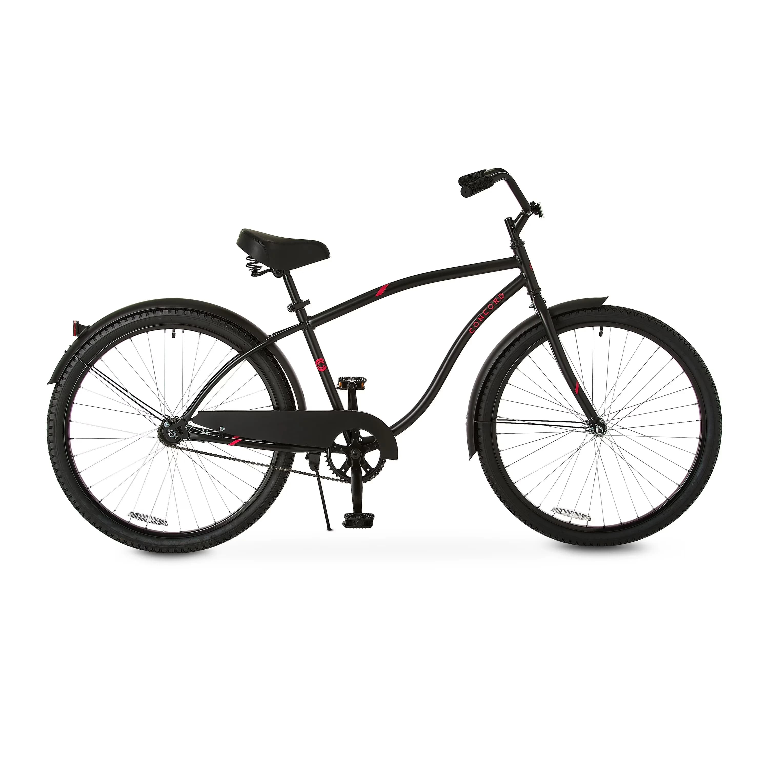 Durable Cruiser Bike with Adjustable Seat Height, Fits Riders 5'2", 5'10"+ - Black Model DC829B