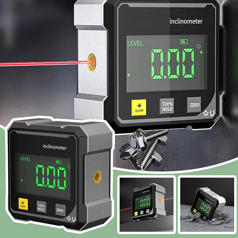 Innovative Measuring Layout with Battery, Magnetic, Magnetic Digital Angle Finder - Black Model C589E1