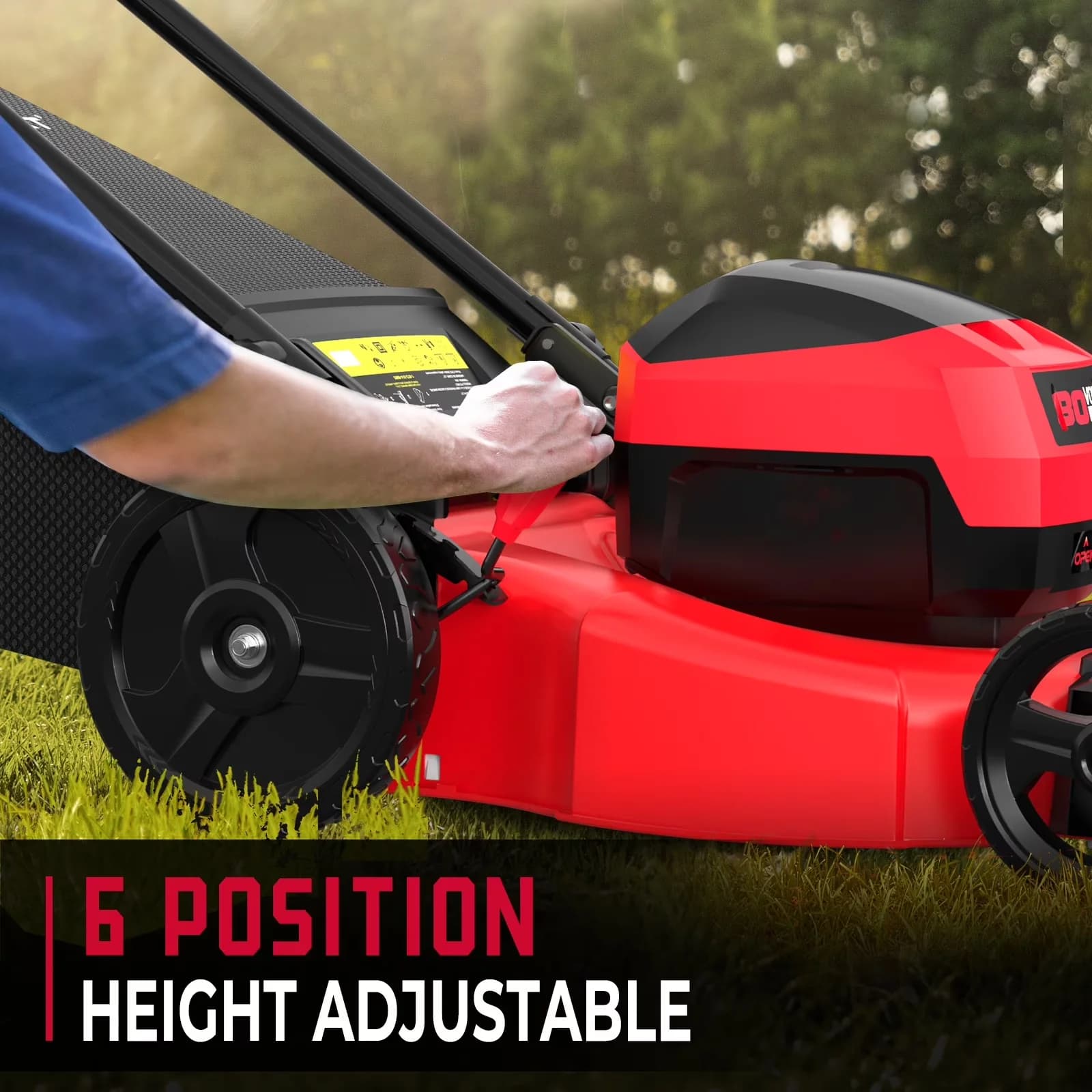 Stylish Push Mower with Battery, 80V, Adjustable Cutting Height - Durable Build Model 3ED4D2