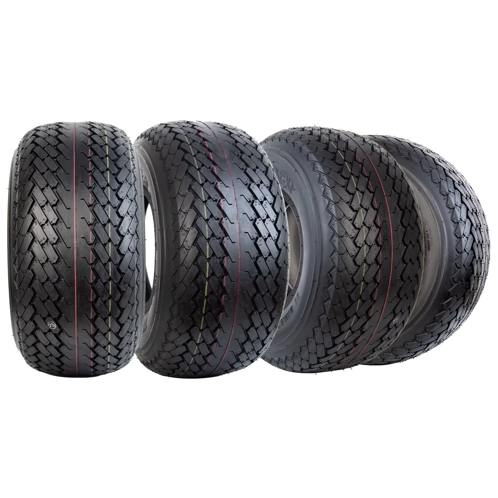 Compact Golf Cart Tire with Tires only, rims are not included., These are 4-ply rated golf cart tires., Not for highway service. - Model EED0CA