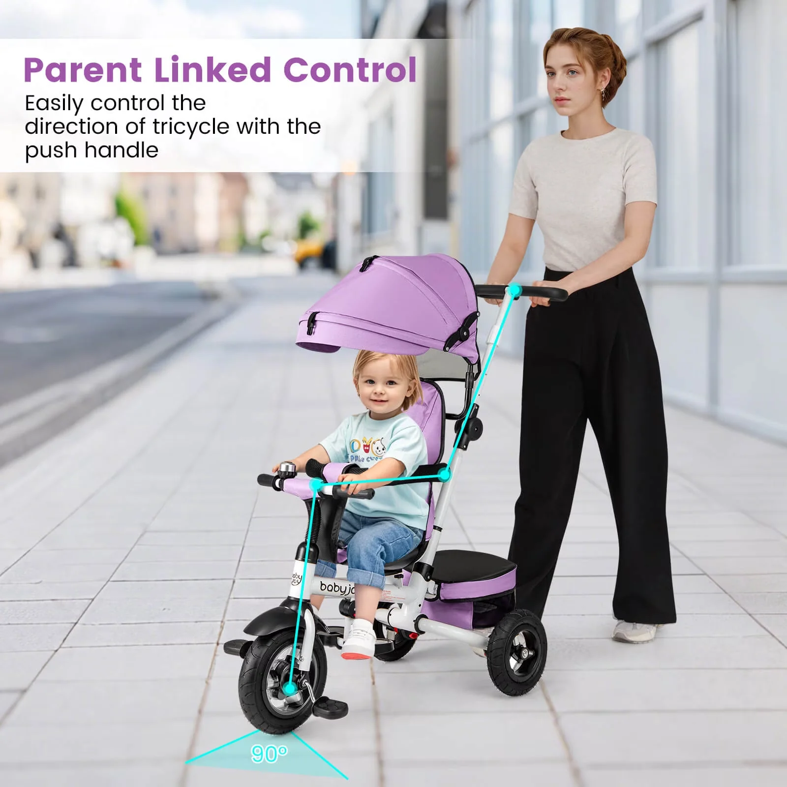 Reliable Kids Bike with Adjustable Seat, 5-in-1 Folding Trike - Pink 1-5 Model F22D55
