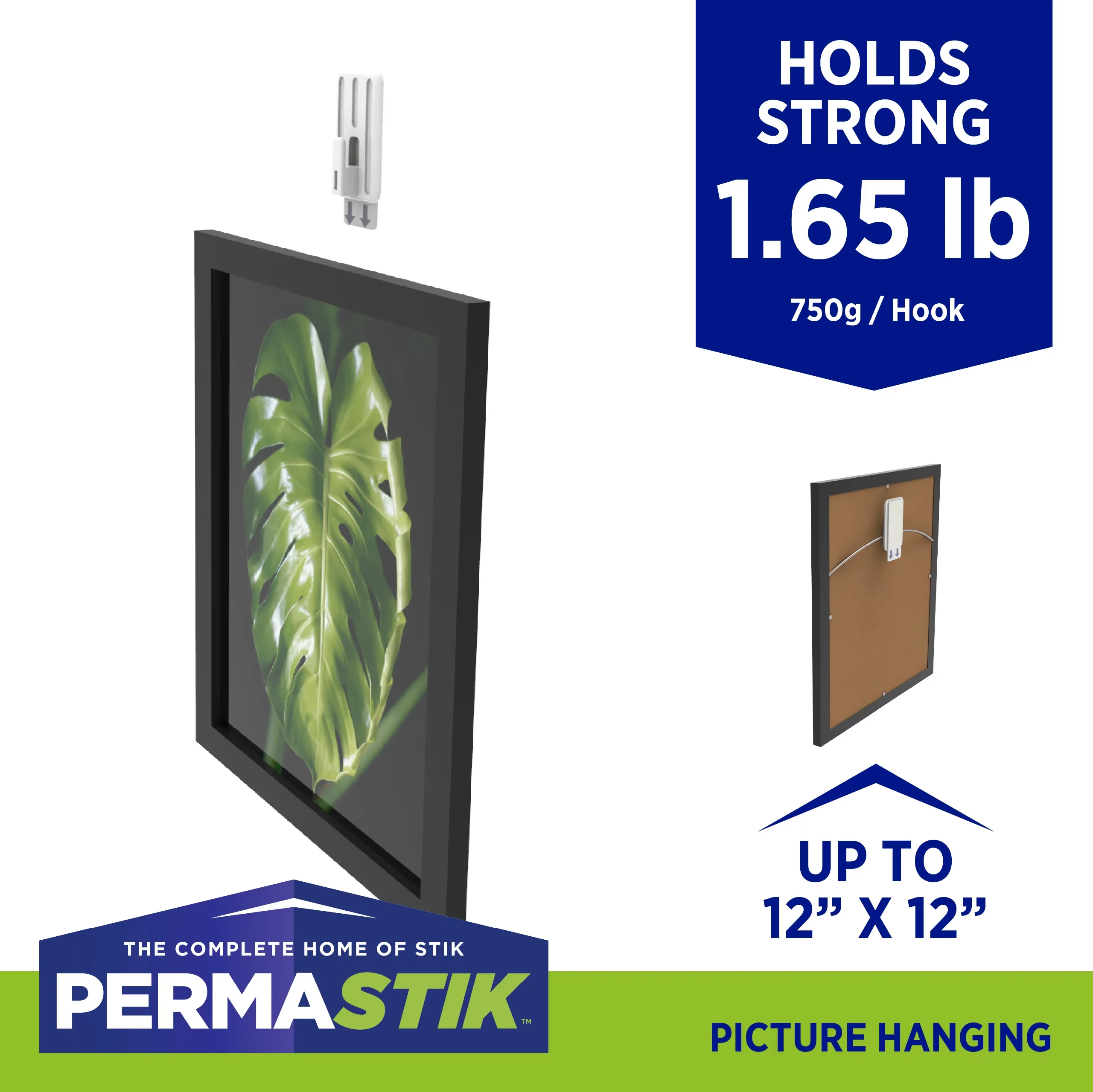 Versatile Damage-Free Hanging with Easy Installation, Holds up to 1.65 lbs (9 Pack) - White Abs Plastic Model A224F5