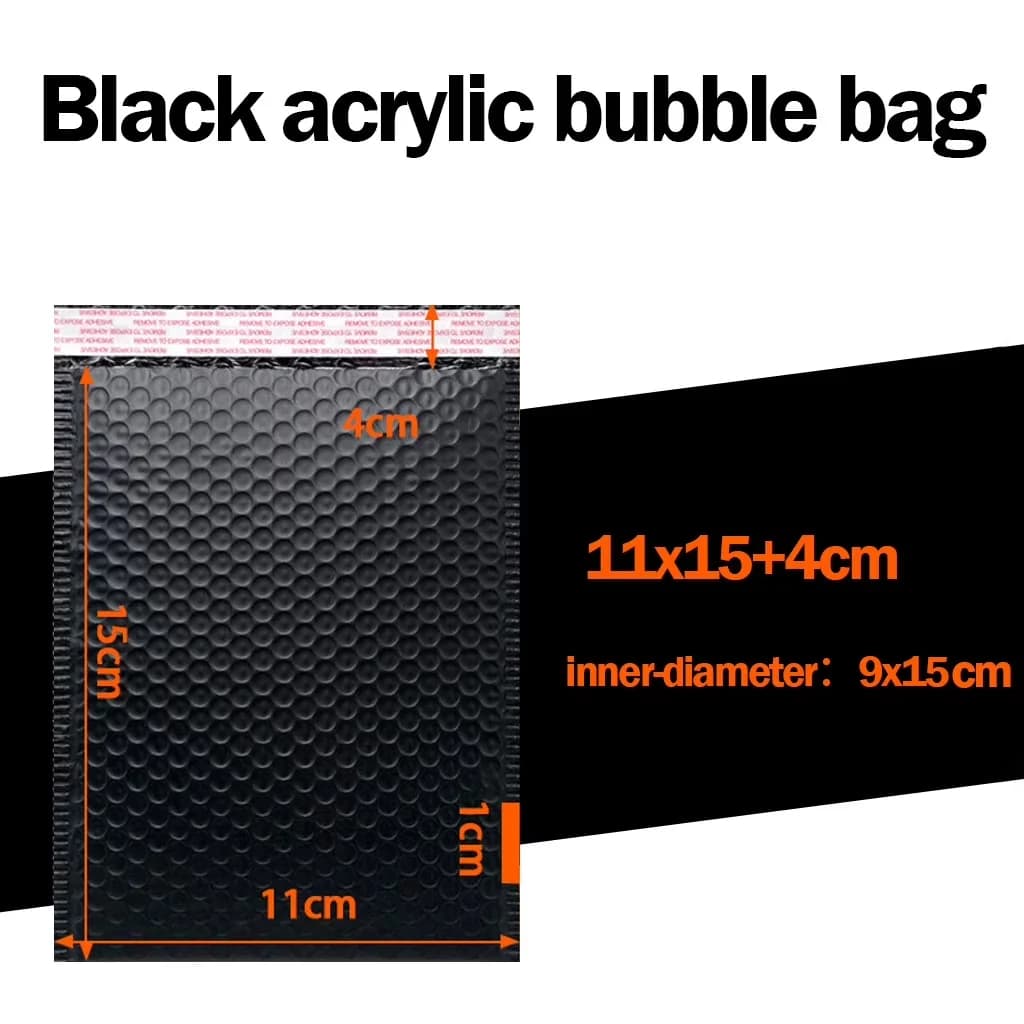 Sleek Moving with Usable Size 4.3 x 6" Bubble Envelopes - Material Pe + Pearl Film Black for Small Model 6E66E5