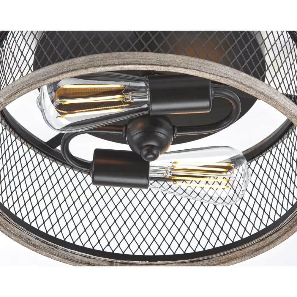 Quality Ceiling Lights Fixture with Incandescent, Energy Efficient - Brown Steel Model C77440