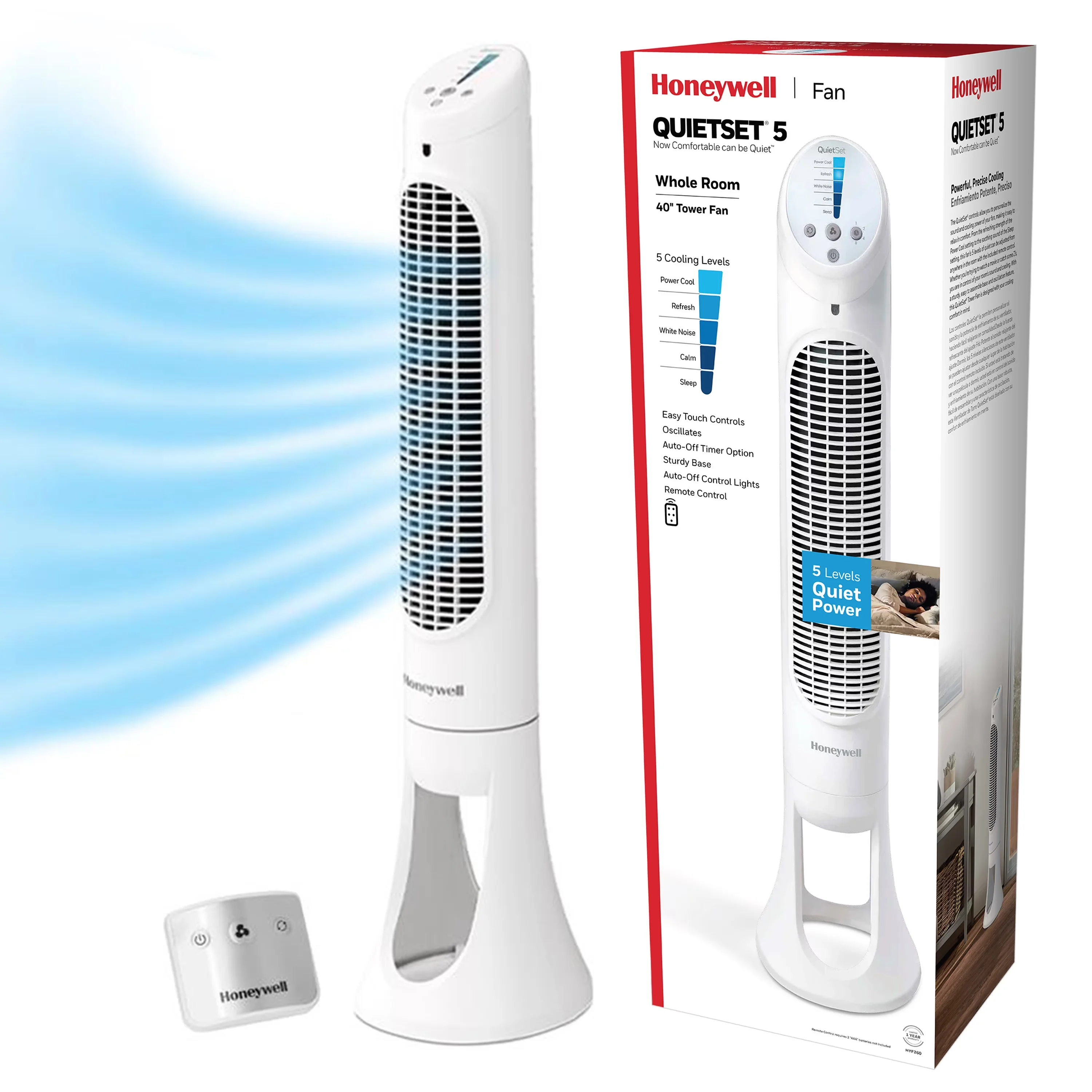 Durable Fans In Cooling with Remote Controlled, Timer, 30ft Air Circulation Power - Pastic Model E59669