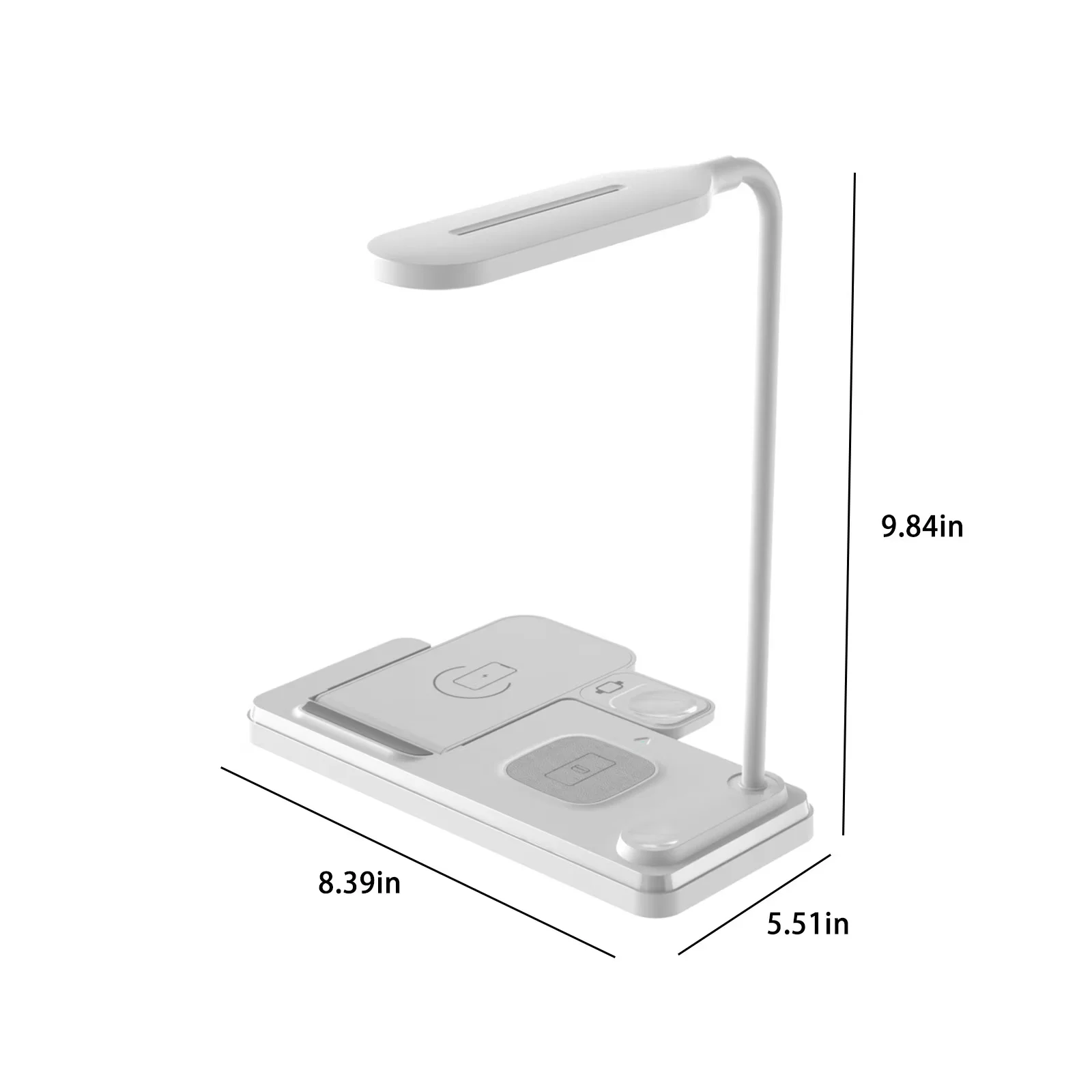 Lamp Set Modern with LED, 15W, 4-in-1 Wireless Charger Desk - Multicolor Model 0D1633