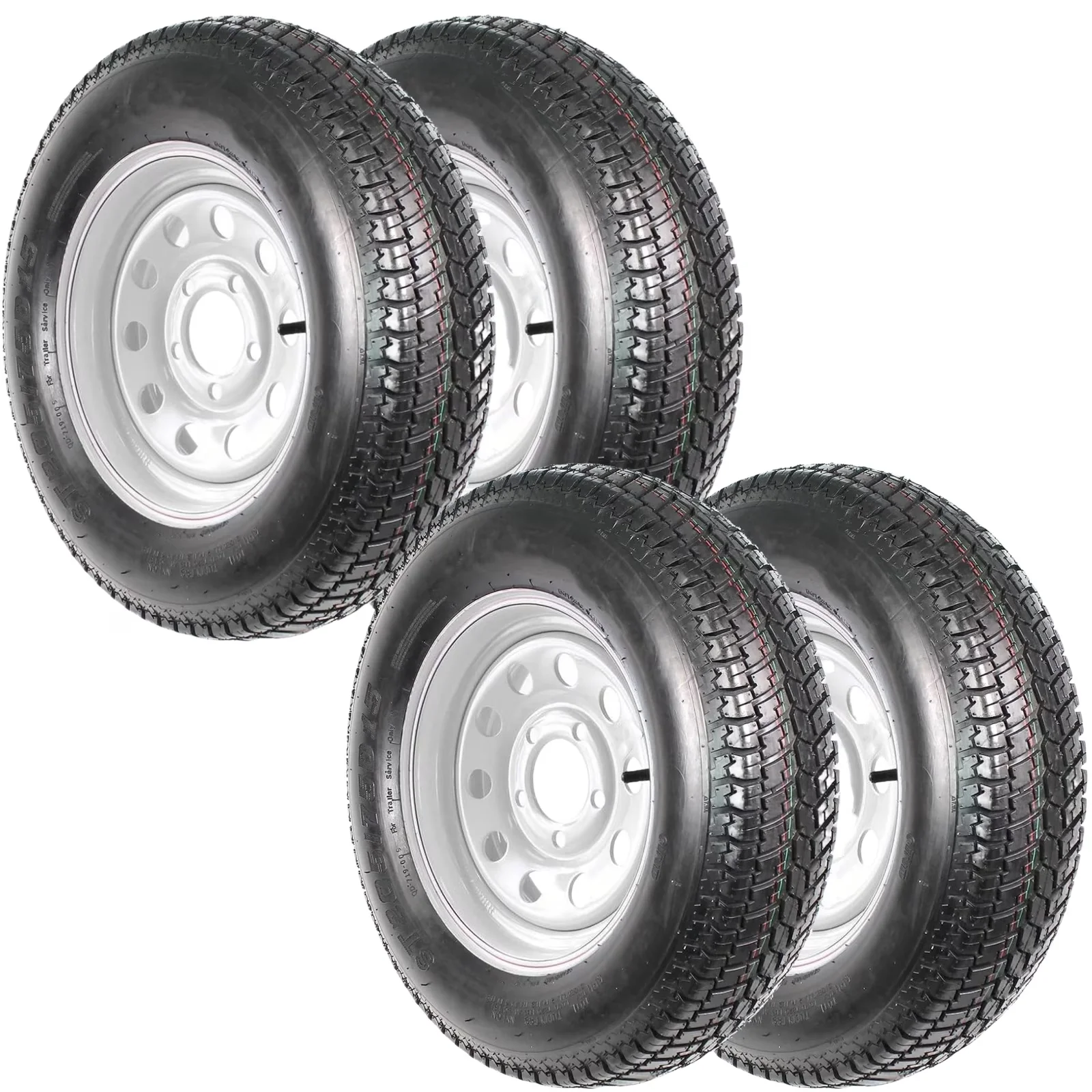 Compact Golf Cart Tire with Durable Construction, 6PR Load Range C, 5 Lug on 4.5" for Travel - Model 1E0C2D