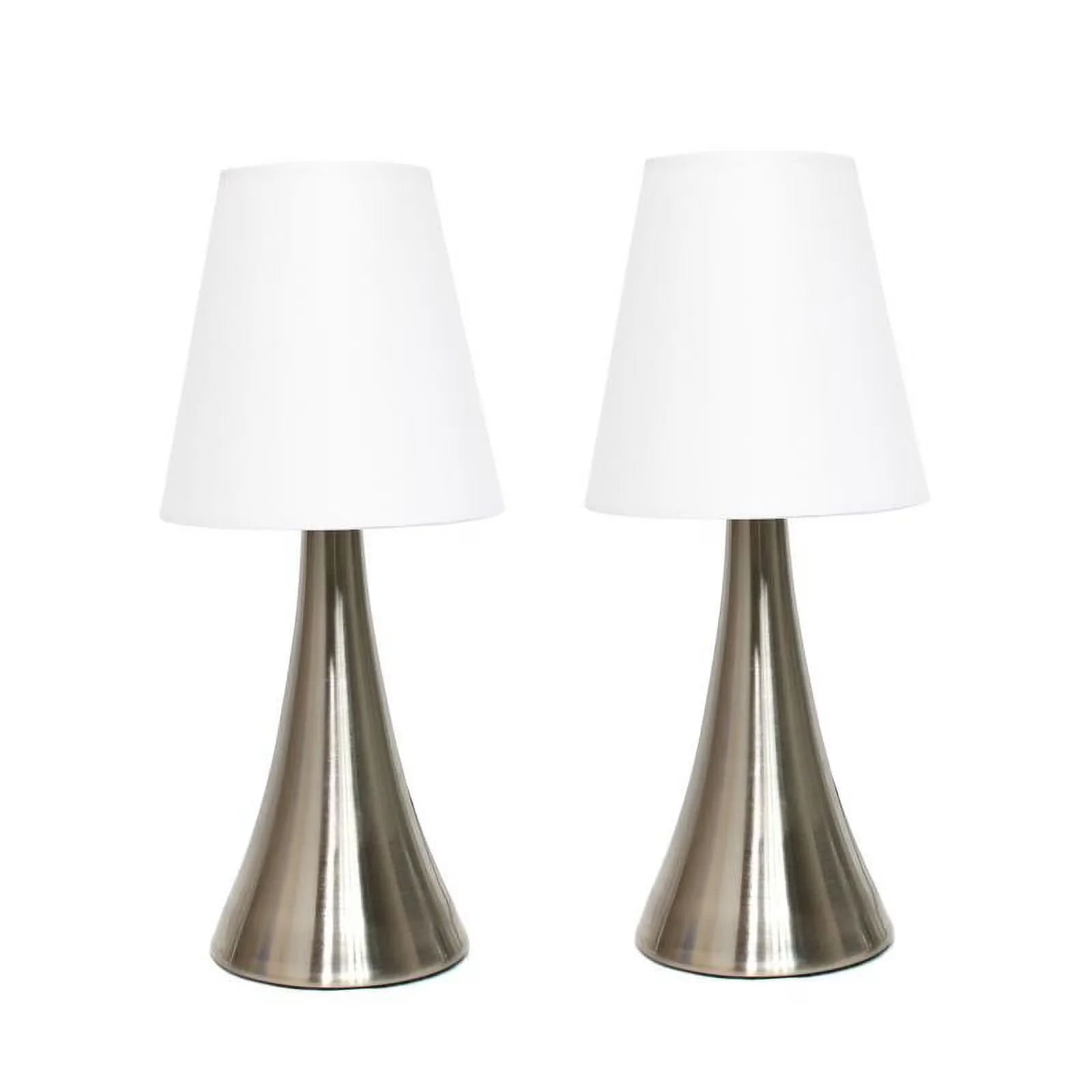 Durable Lamp Set with Incandescent, Contemporary, Touch Sensor - White Brushed Nickel Model 626FC6