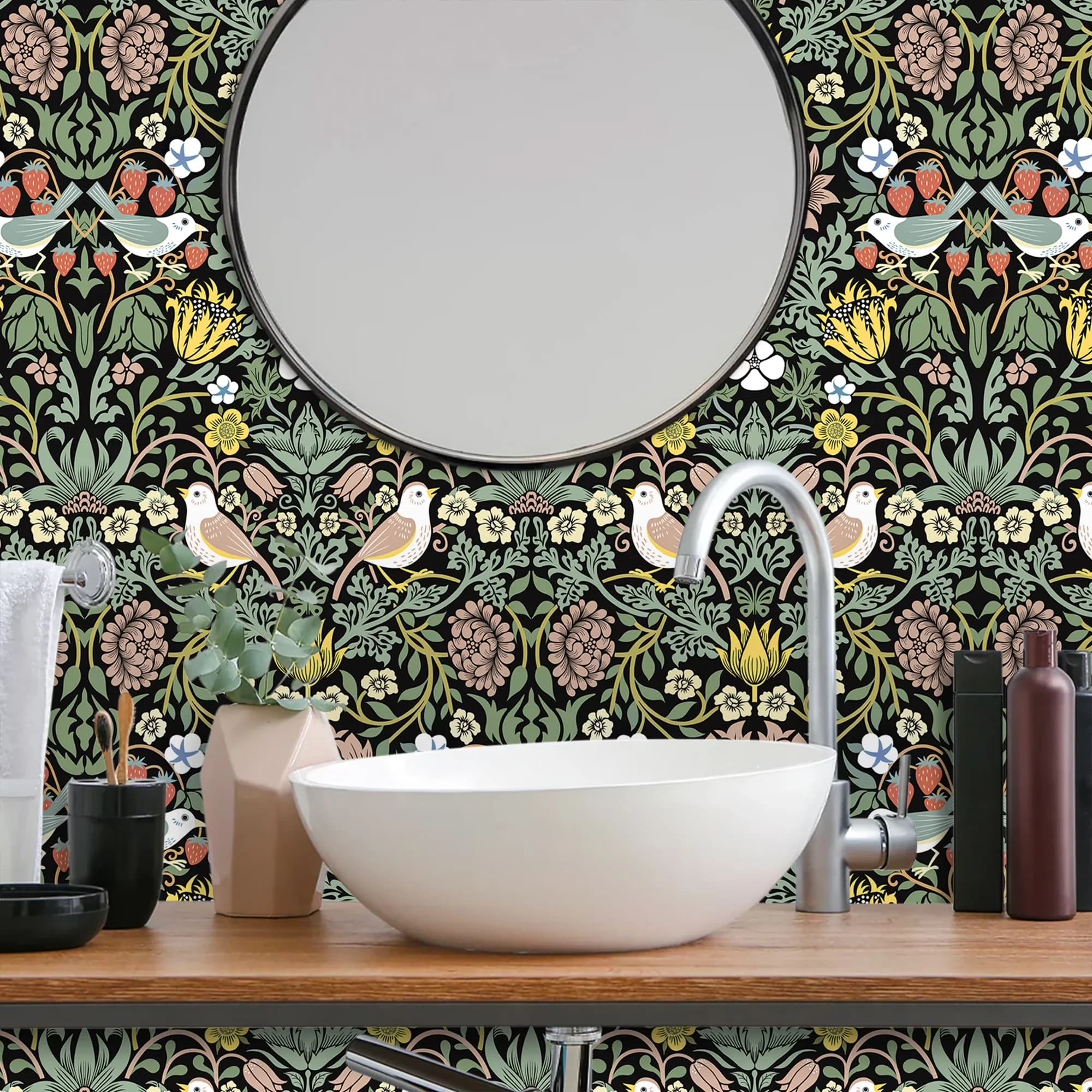 Sleek Wallpaper with Removable, Coverage: 14.5 square feet, Size: 17.7" x 118" - Green Paper for Home Model D8BC71