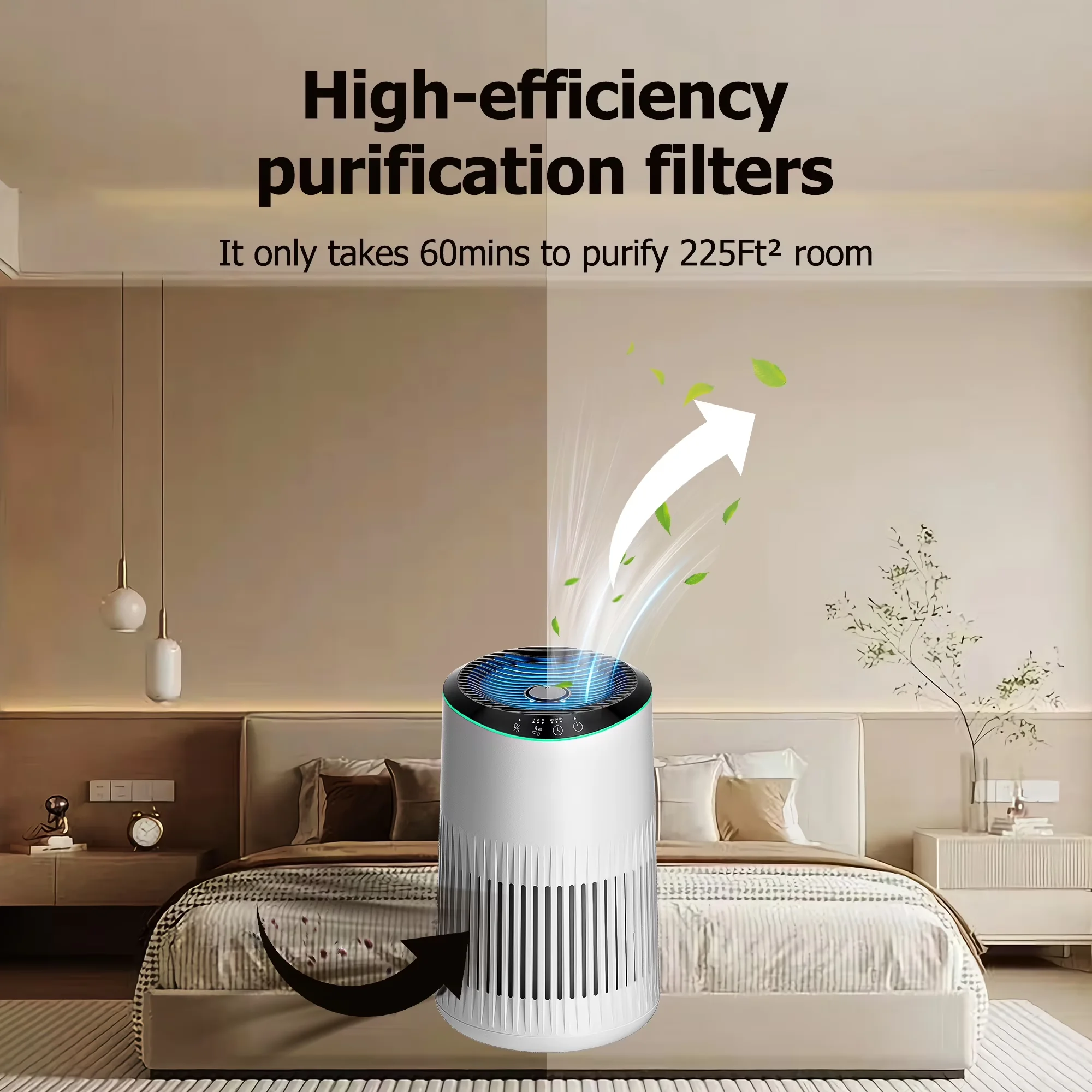 Reliable Air Purifier with Variable Speed, Filter Change Indicator, Hepa Filter - White for Home, Bedroom Model 72EA09
