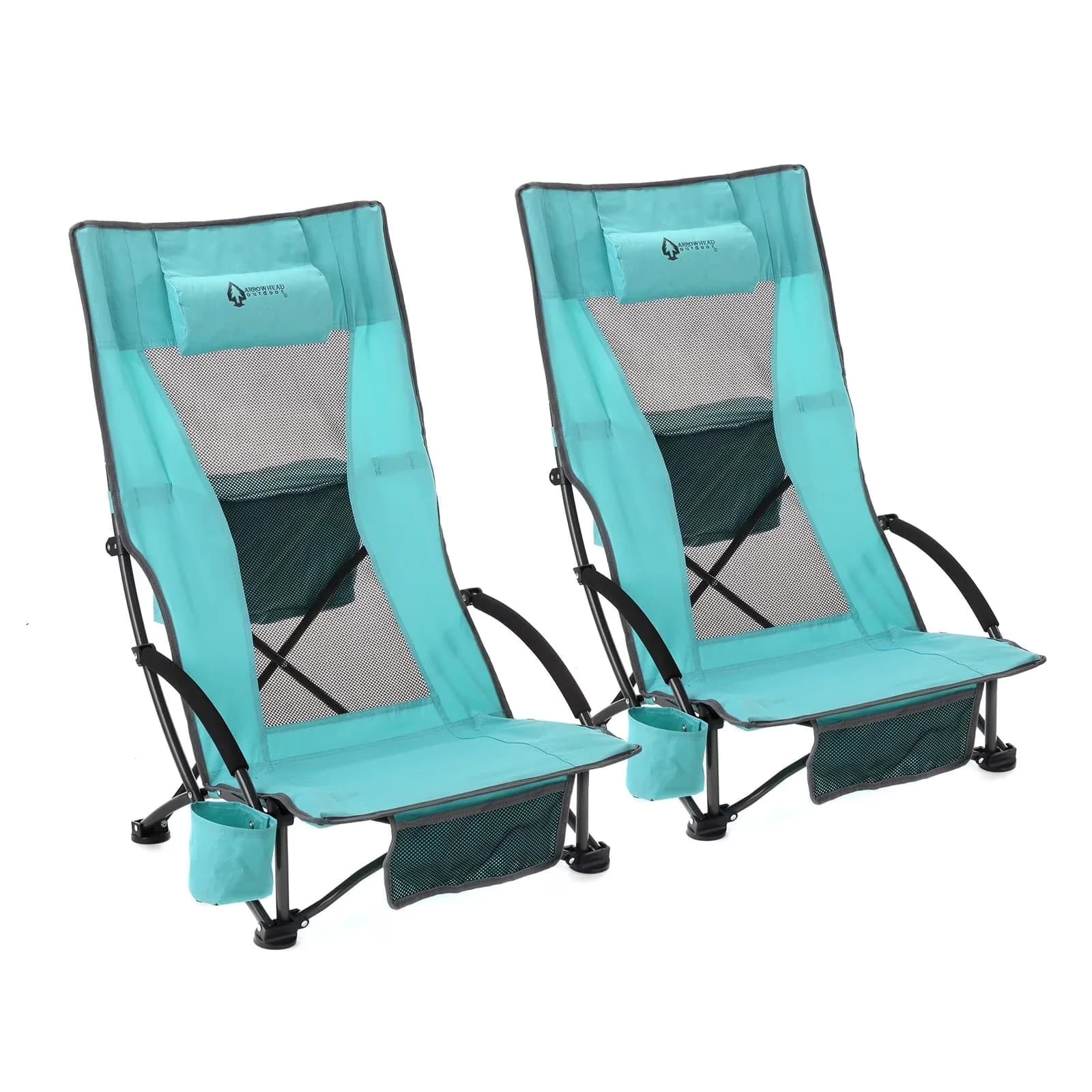Versatile Beach Chair with Folding, Carry Bag, Foam Armrest - Canvas Fabric Blue Model 4F3A6B